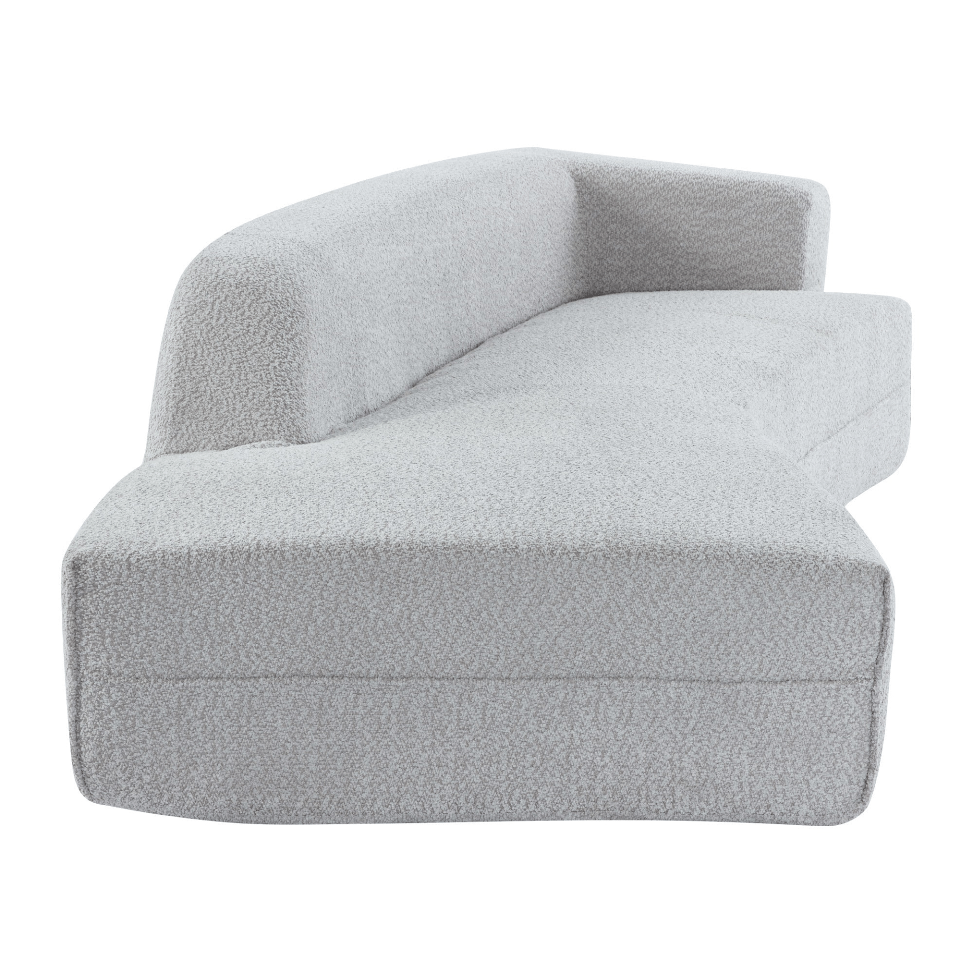 109.4" Curved Chaise Lounge - Modern Grey Indoor Sofa Couch for Living Room - CurtisJ Designs