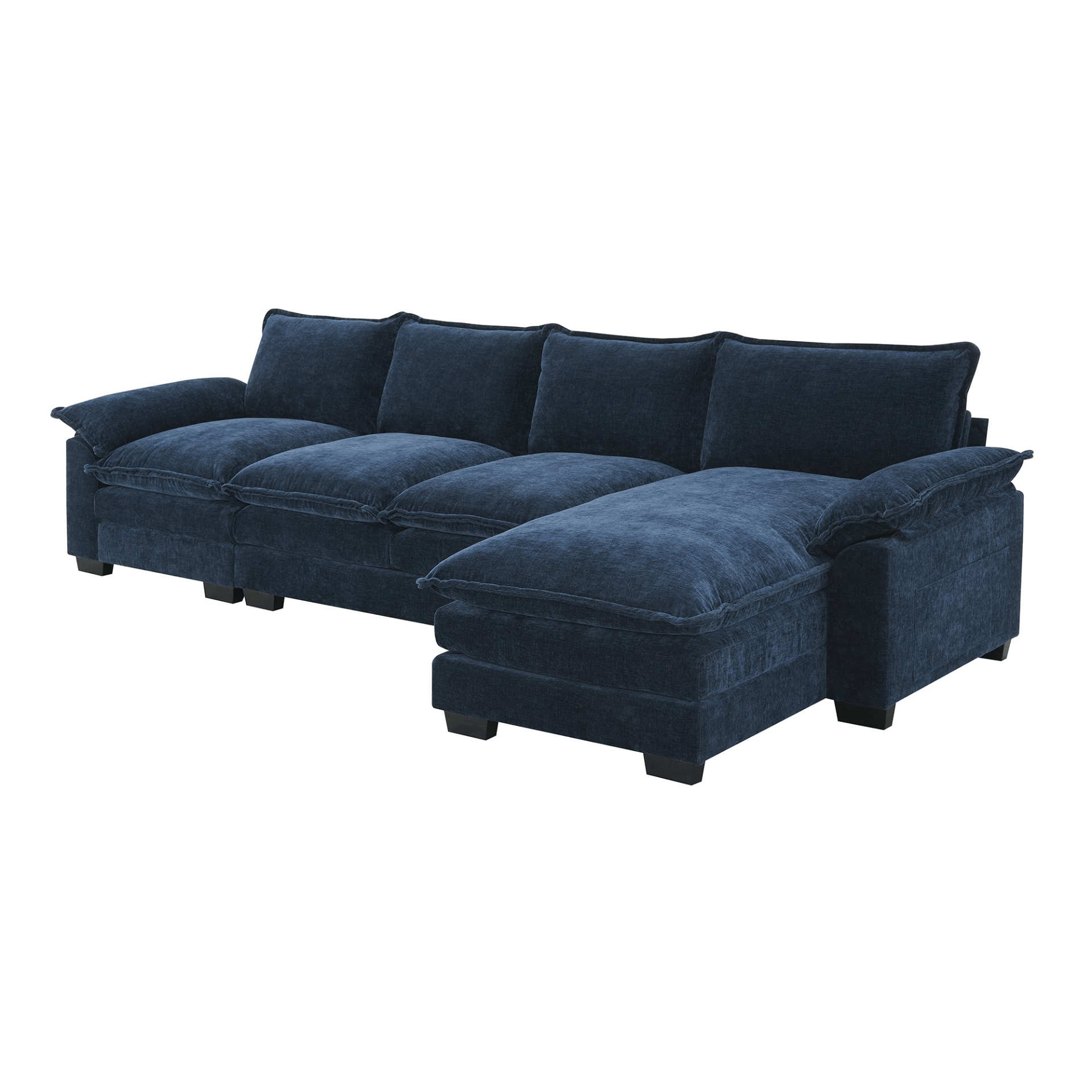 118"x55" Modern L - shaped Chenille Cloud Sofa - 5 - Seater Sleeper Couch with Chaise Lounge - Ideal for Living Room & Apartment - Available in 3 Colors - CurtisJ Designs