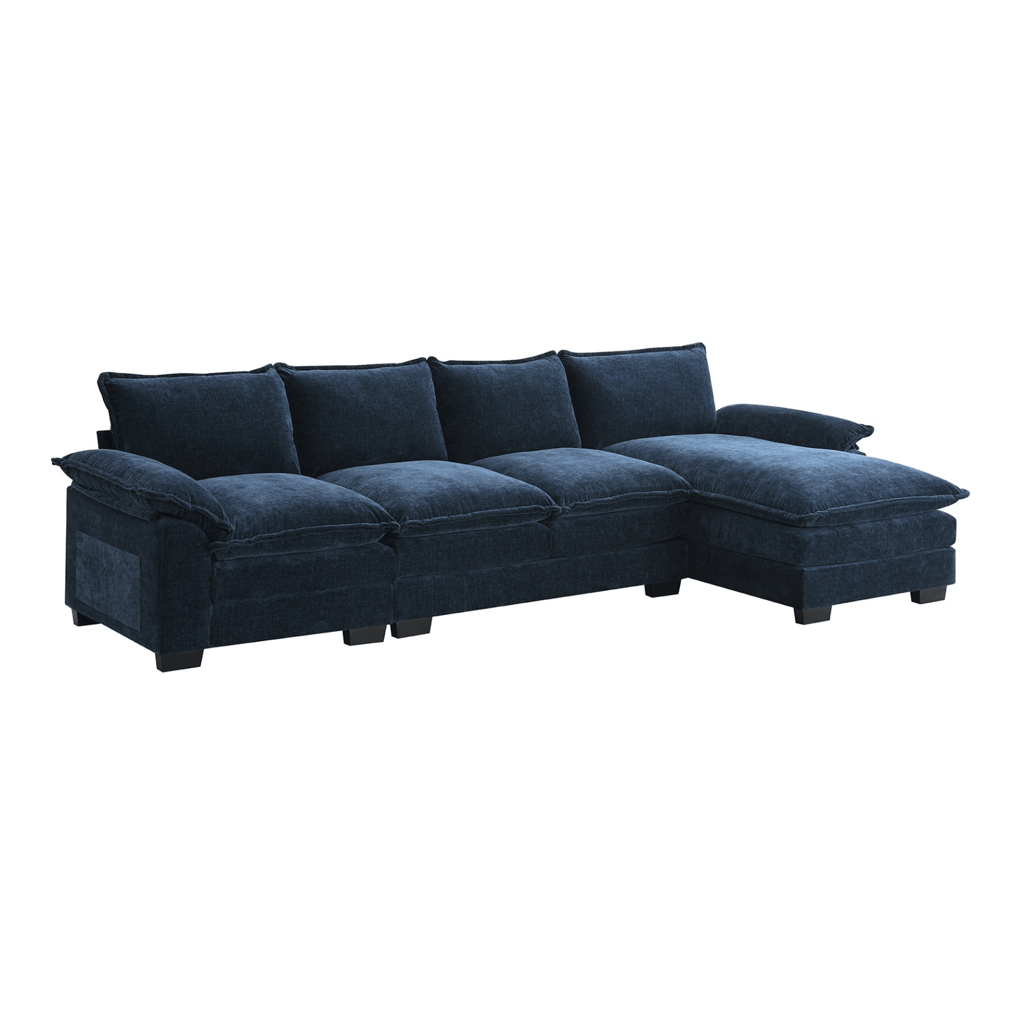 118"x55" Modern L - shaped Chenille Cloud Sofa - 5 - Seater Sleeper Couch with Chaise Lounge - Ideal for Living Room & Apartment - Available in 3 Colors - CurtisJ Designs