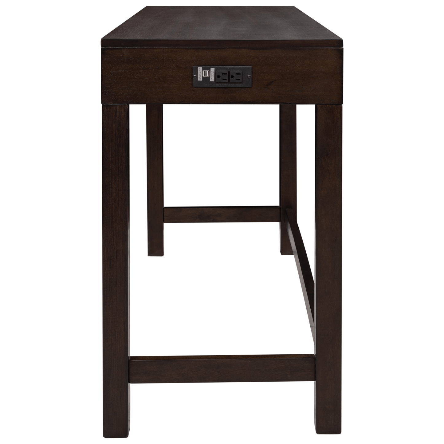 4 - Piece Counter Height Table Set with Socket and Leather Padded Stools, Espresso - CurtisJ Designs