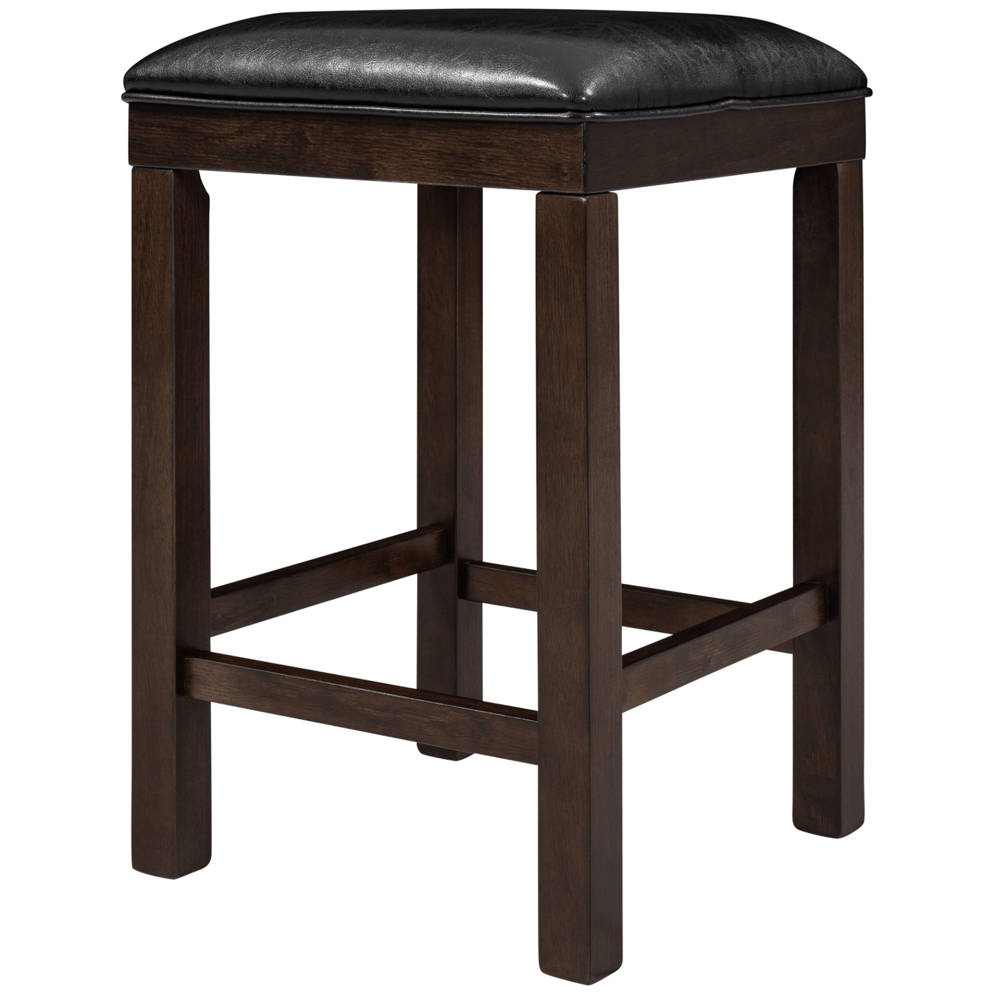 4 - Piece Counter Height Table Set with Socket and Leather Padded Stools, Espresso - CurtisJ Designs