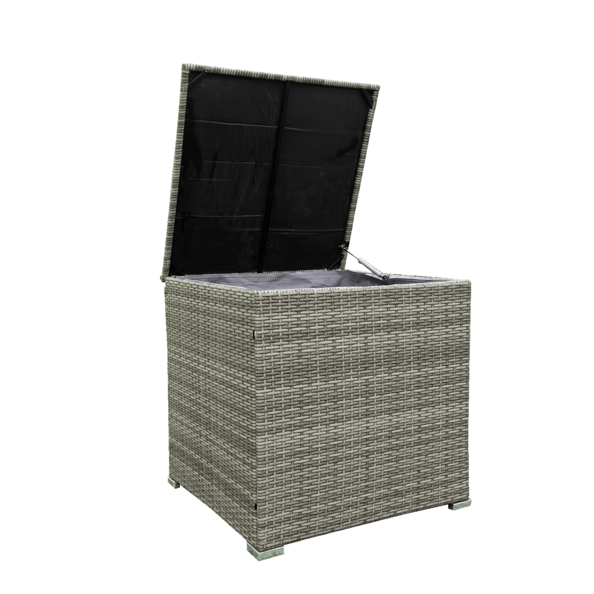 4 Piece Patio Sectional Wicker Rattan Outdoor Furniture Sofa Set with Storage Box - Grey | High - Quality, Comfortable, and Stylish - CurtisJ Designs