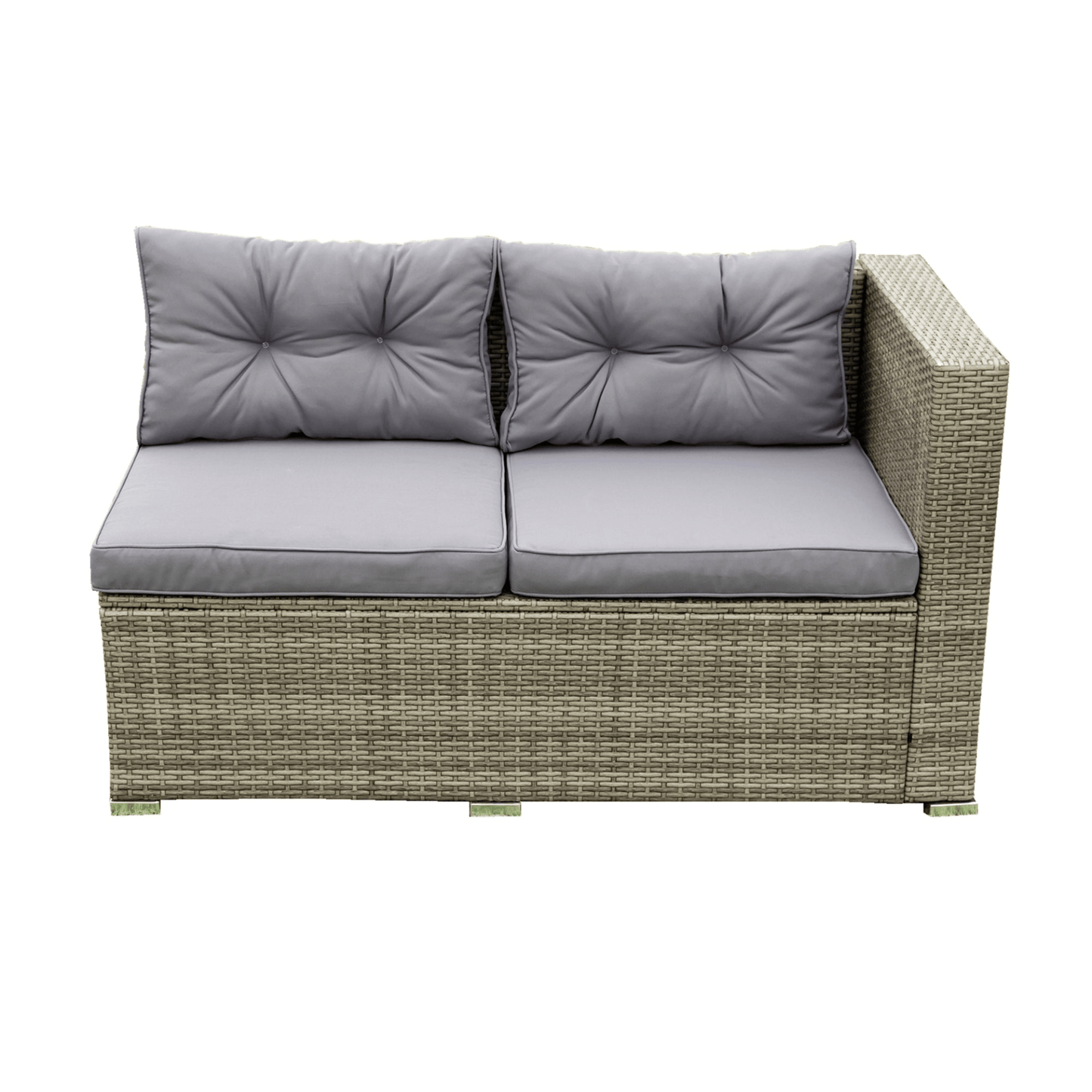 4 Piece Patio Sectional Wicker Rattan Outdoor Furniture Sofa Set with Storage Box - Grey | High - Quality, Comfortable, and Stylish - CurtisJ Designs