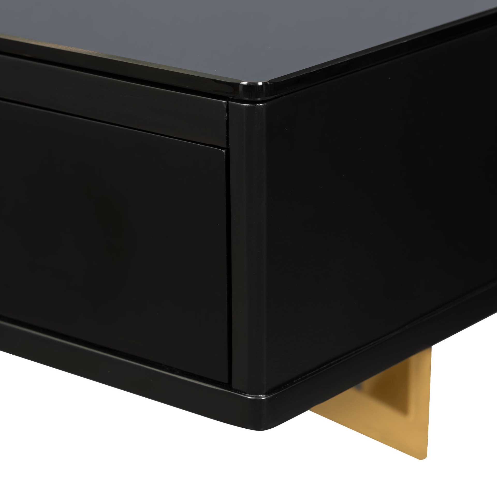 47" Floating Shelf with Drawer - Multi - Purpose Wall - Mounted Vanity Table, Mounted Desk - Black and Golden - CurtisJ Designs