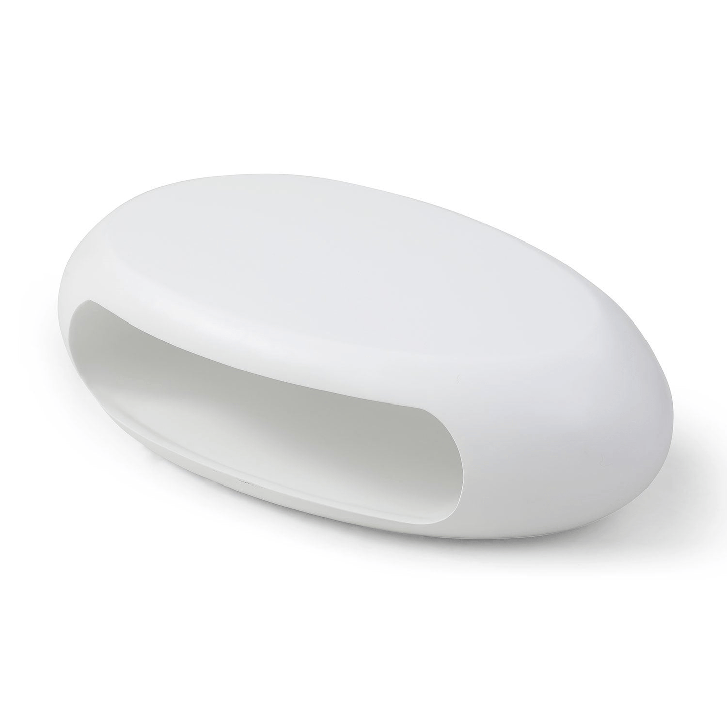 48.42'' Modern Oval Coffee Table – Elegant White Fiberglass Cocktail Table, No Assembly Required - CurtisJ Designs