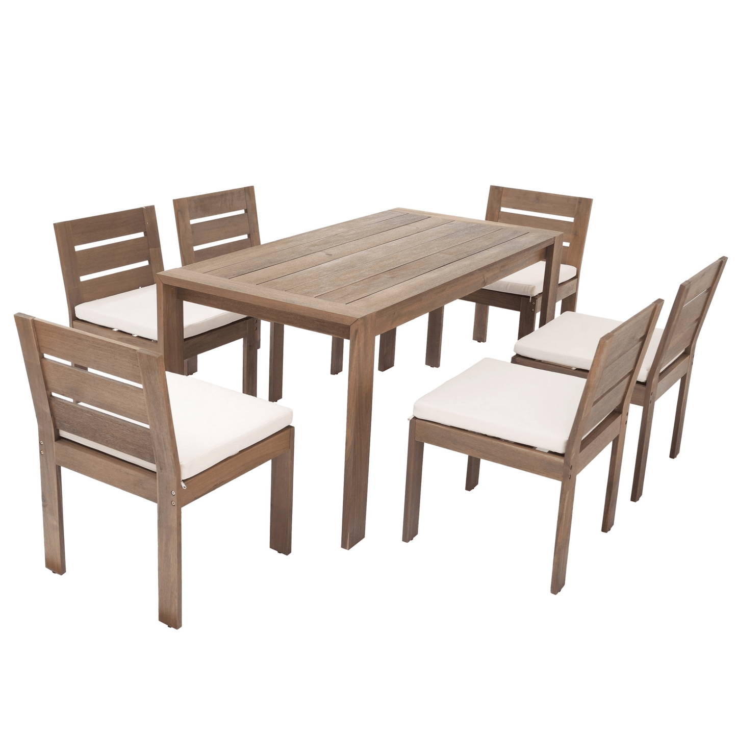 7 Piece Acacia Wood Outdoor Dining Set – Perfect for Patio, Balcony, Backyard – Easy Assembly, Comfortable Cushions, Stylish Design - CurtisJ Designs