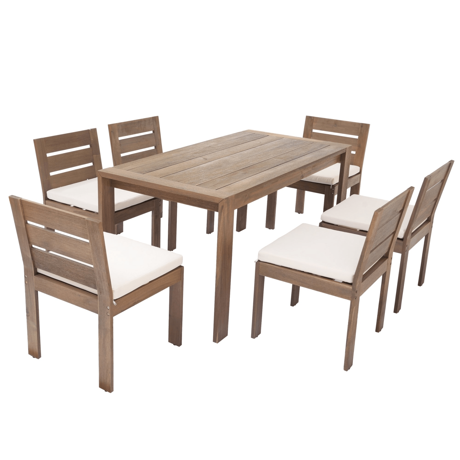 7 Piece Acacia Wood Outdoor Dining Set – Perfect for Patio, Balcony, Backyard – Easy Assembly, Comfortable Cushions, Stylish Design - CurtisJ Designs