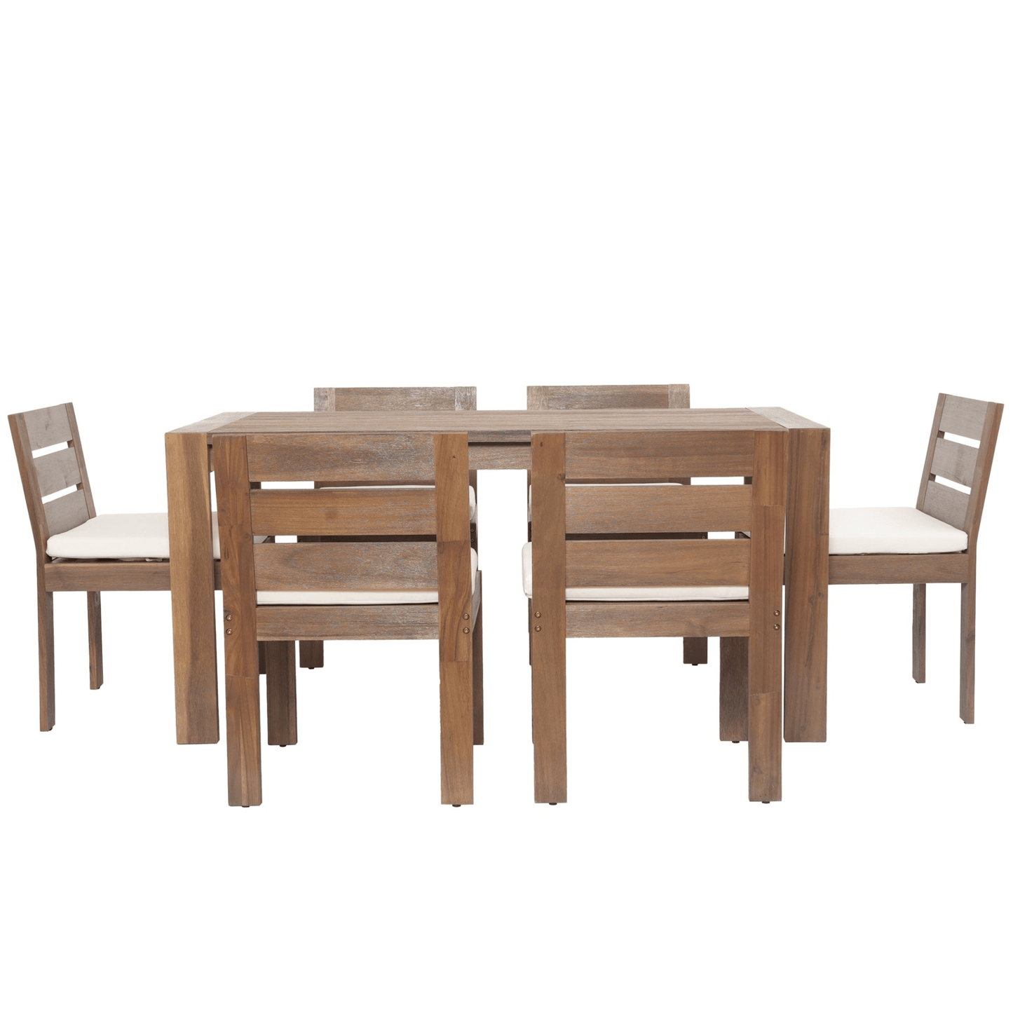 7 Piece Acacia Wood Outdoor Dining Set – Perfect for Patio, Balcony, Backyard – Easy Assembly, Comfortable Cushions, Stylish Design - CurtisJ Designs