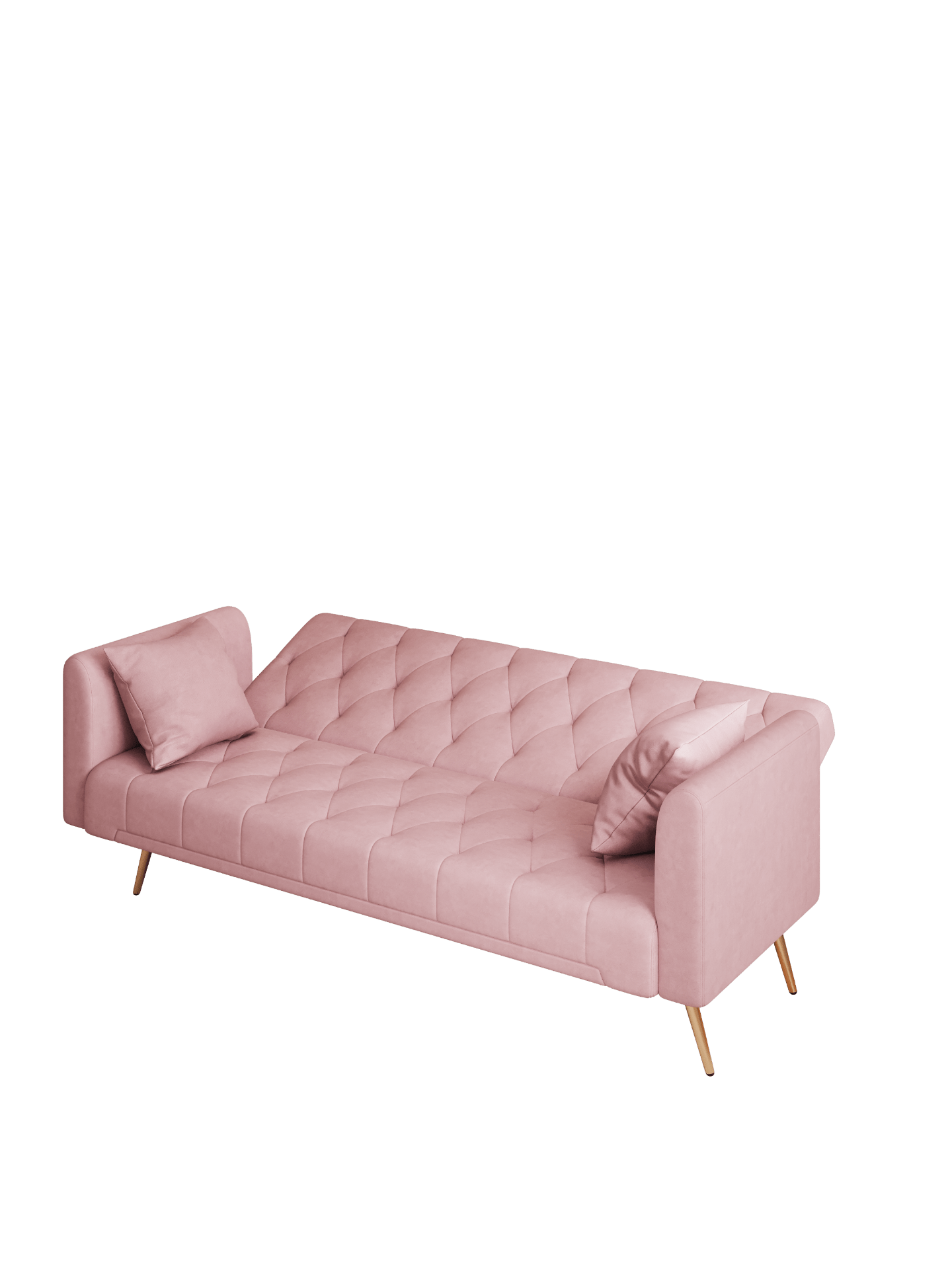 71 Inch Convertible Love Seat Sofa - American Retro Pink Velvet - Ideal for Small Living Rooms, Bedrooms, and Offices - CurtisJ Designs