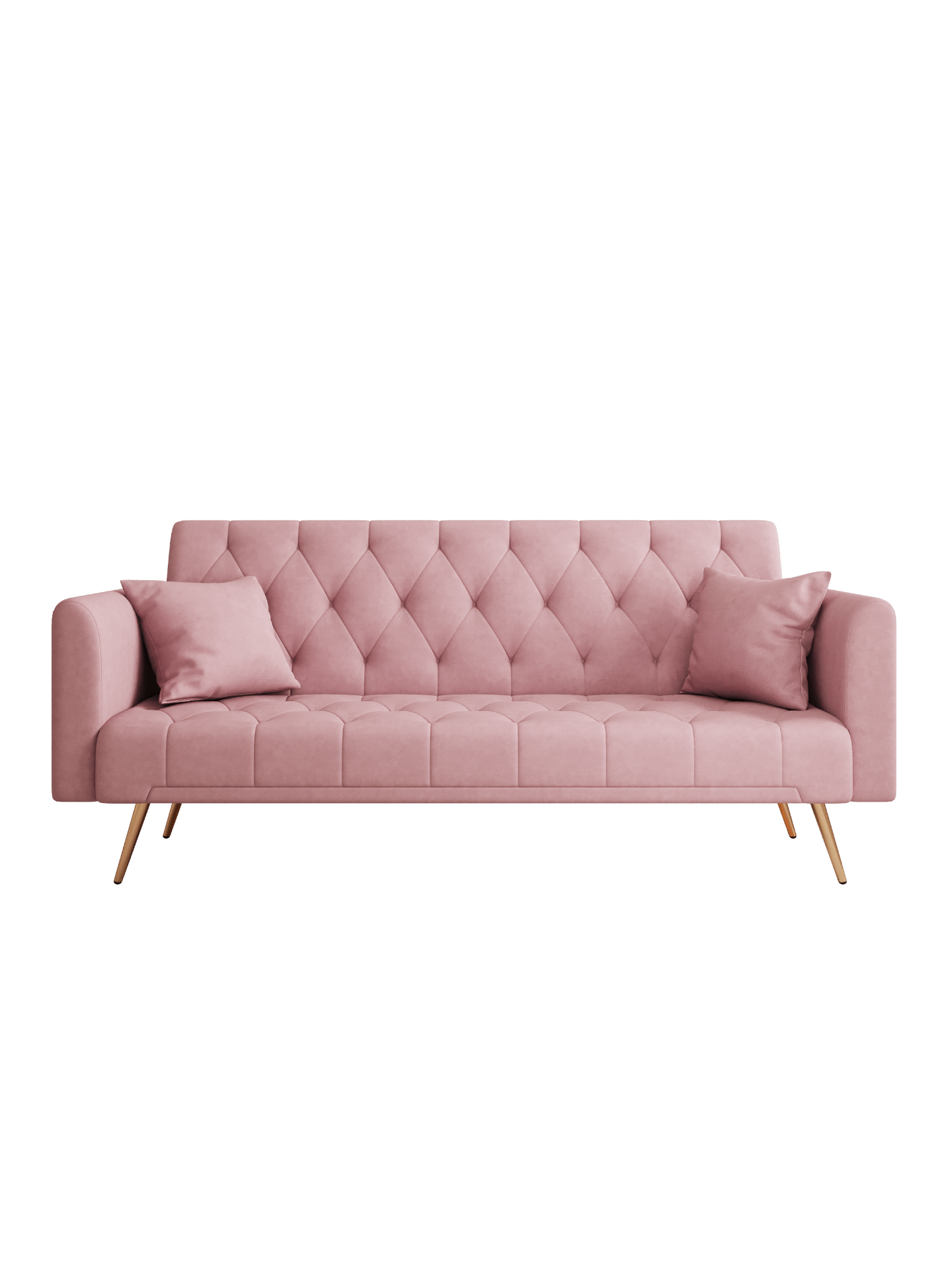 71 Inch Convertible Love Seat Sofa - American Retro Pink Velvet - Ideal for Small Living Rooms, Bedrooms, and Offices - CurtisJ Designs