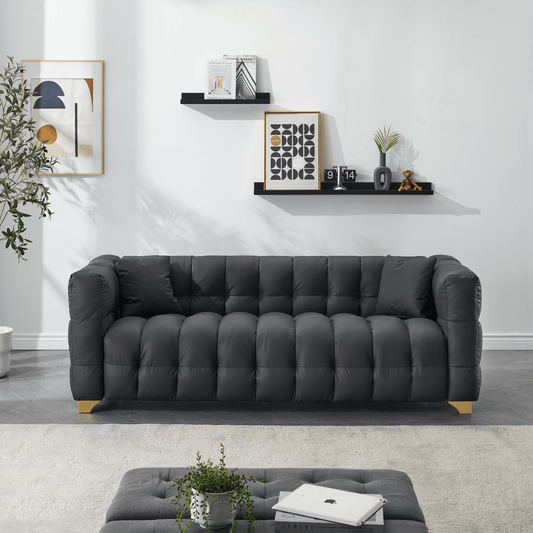 80 - Inch Black Technology Fabric Sofa - 3 - Seat, Waterproof & Stain - Proof, Anti - Cat Claw Design, Comfortable Reclining Sofa for Modern Living Rooms - CurtisJ Designs