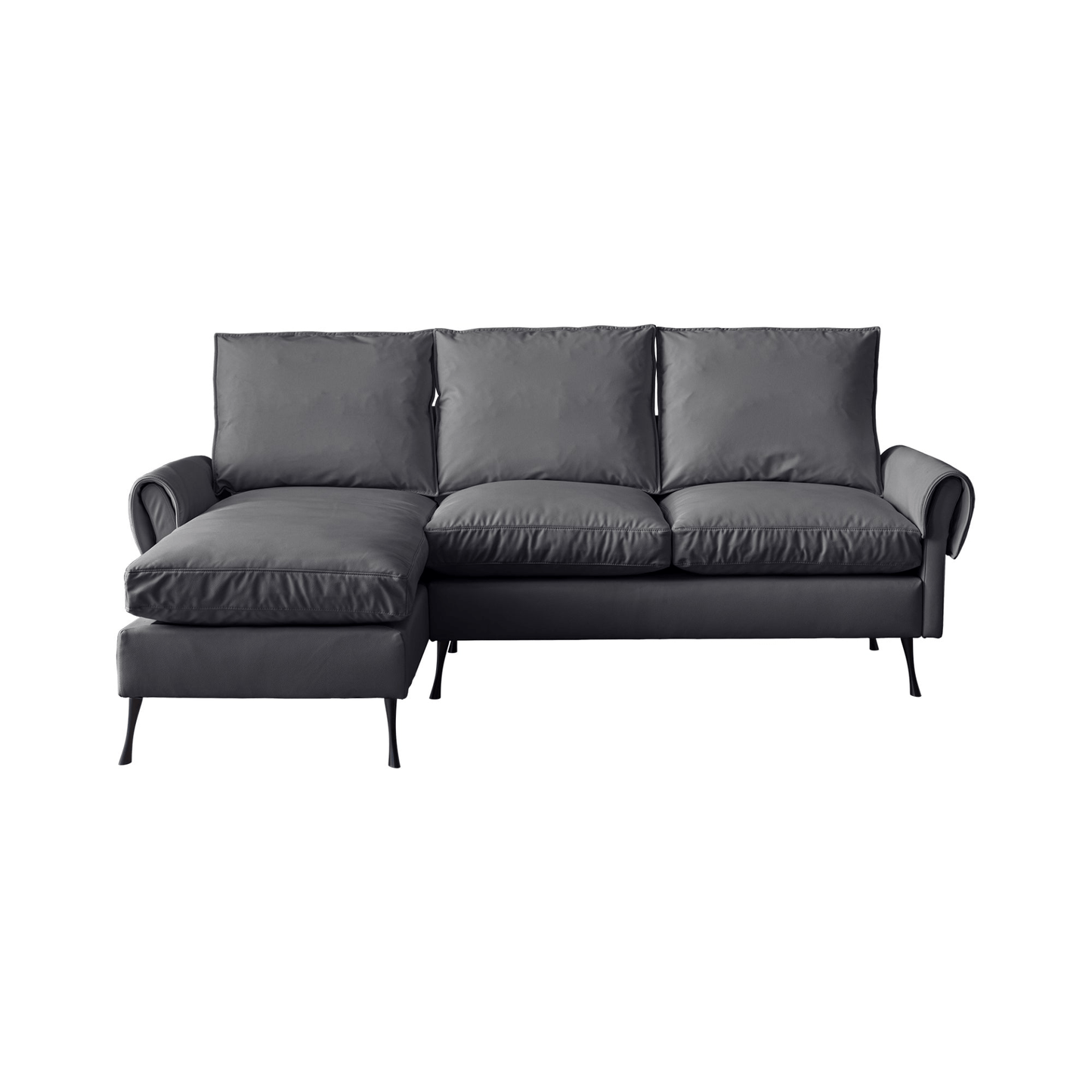 81" Modern Sectional Technical Leather L - Shaped Sofa Couch with Reversible Chaise Lounge - CurtisJ Designs