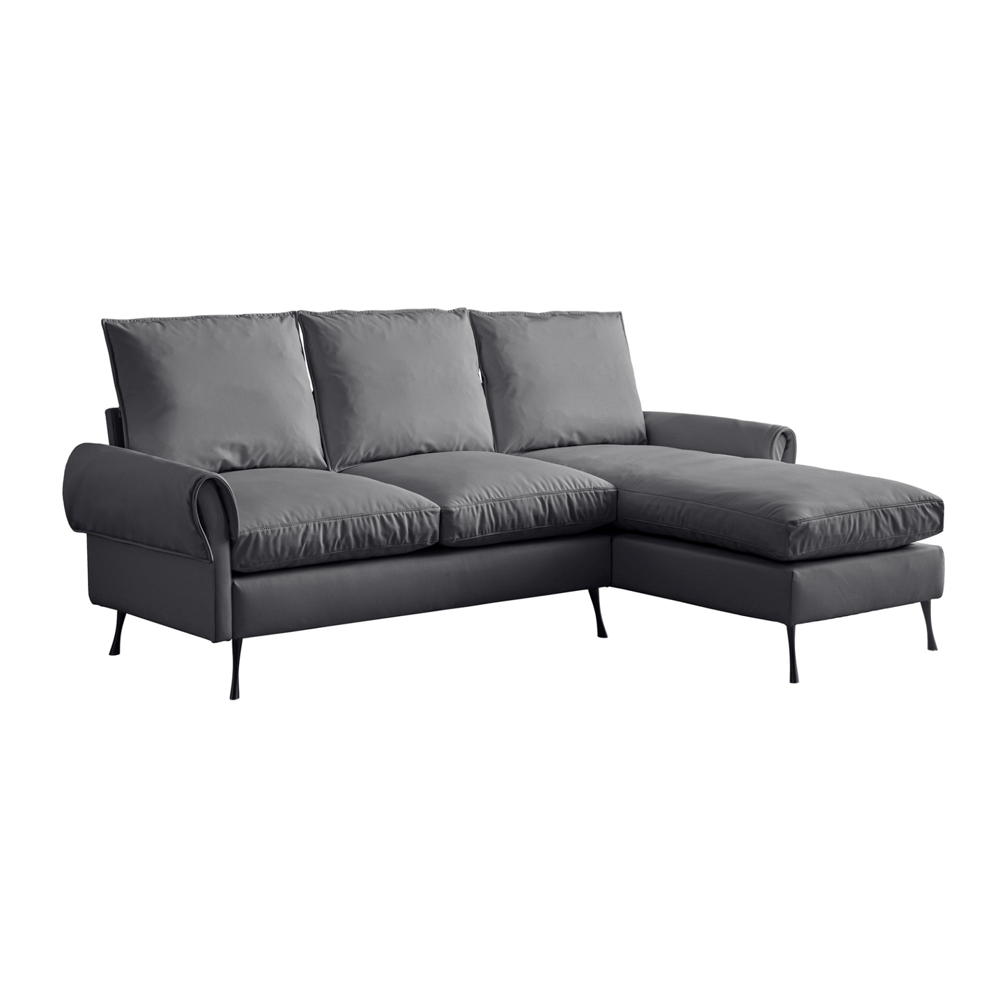 81" Modern Sectional Technical Leather L - Shaped Sofa Couch with Reversible Chaise Lounge - CurtisJ Designs