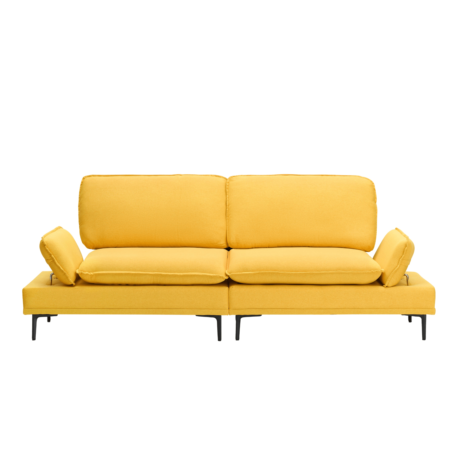 89 Inch Premium Soft Yellow Sofa in Cotton and Linen - Perfect for Apartments and Office Spaces - CurtisJ Designs