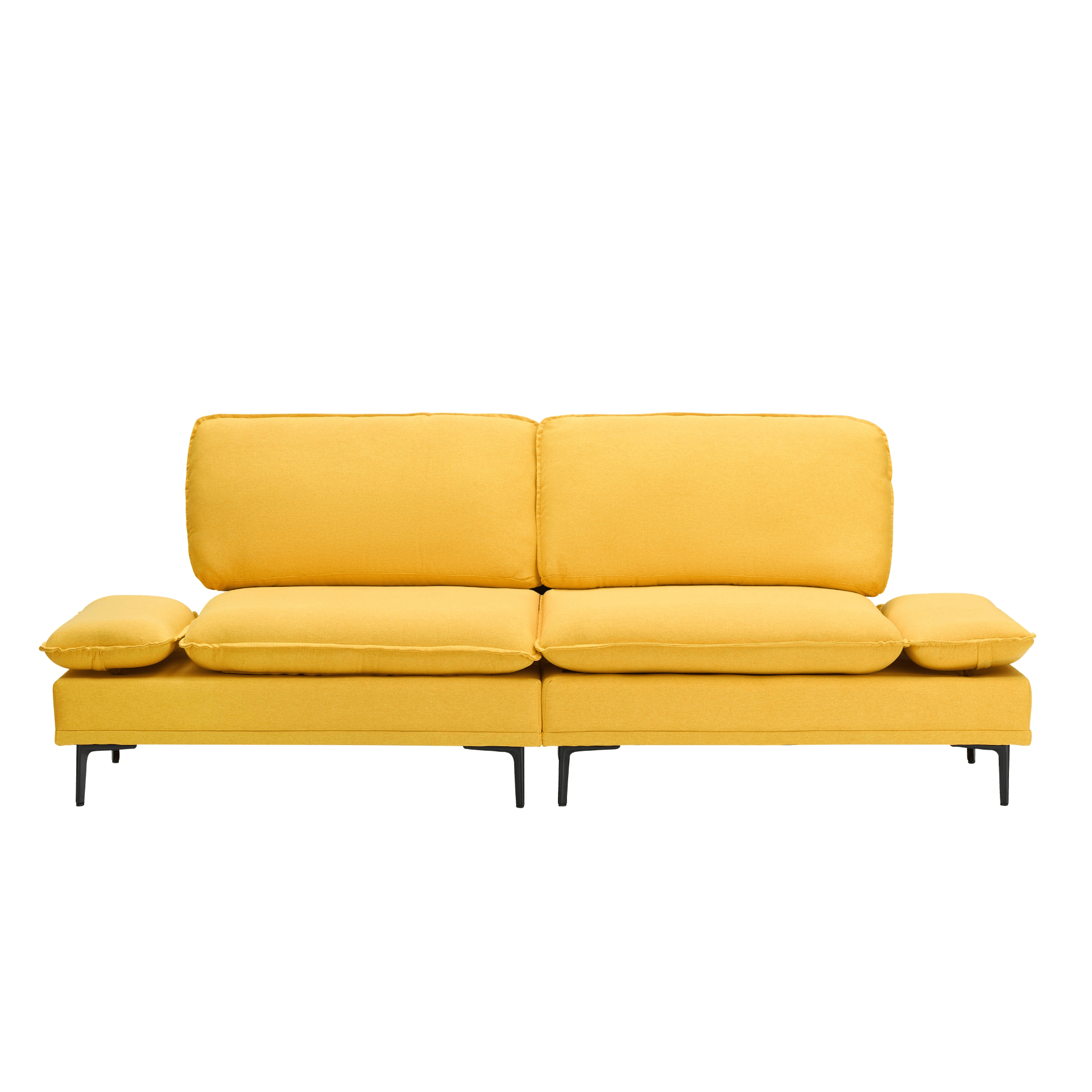 89 Inch Premium Soft Yellow Sofa in Cotton and Linen - Perfect for Apartments and Office Spaces - CurtisJ Designs