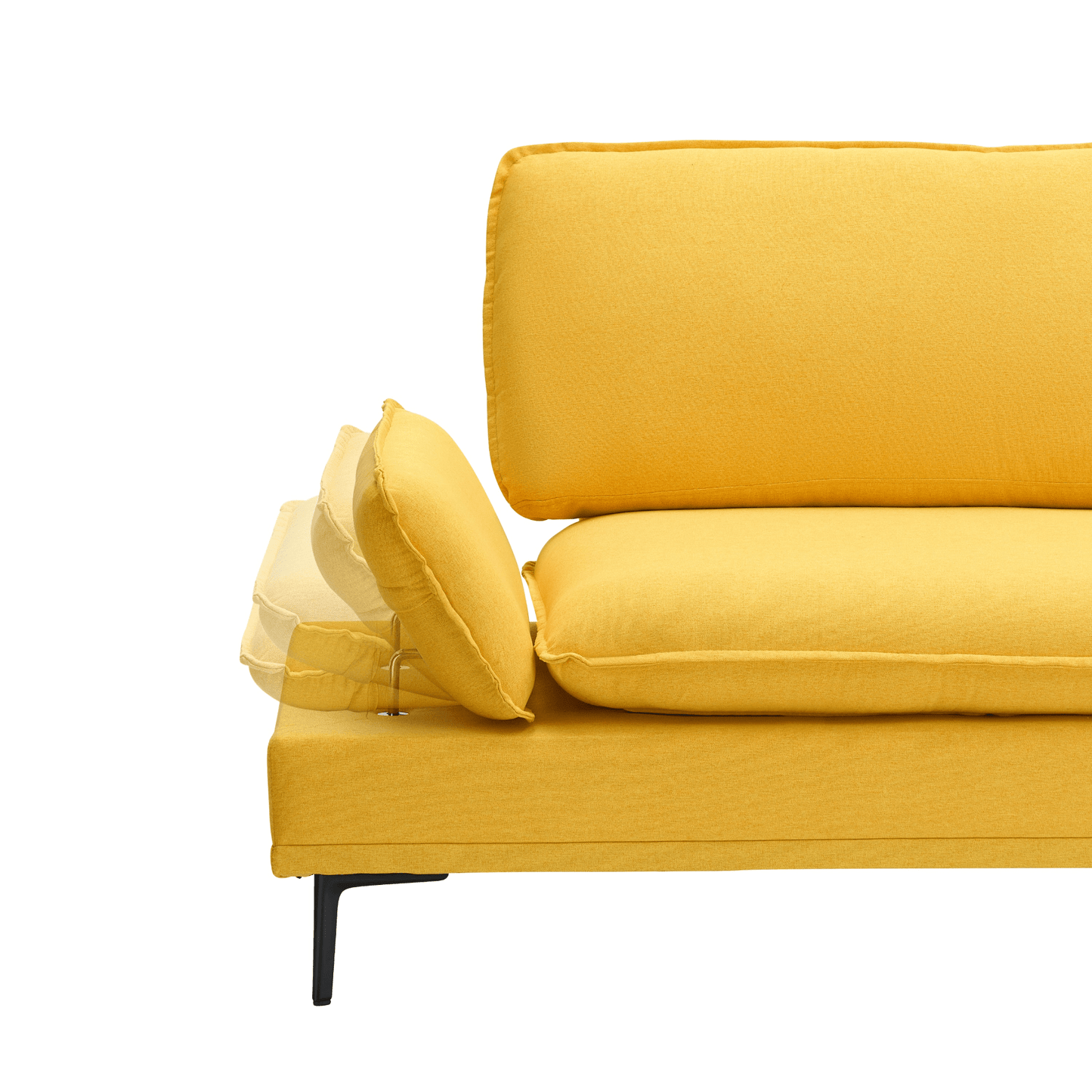 89 Inch Premium Soft Yellow Sofa in Cotton and Linen - Perfect for Apartments and Office Spaces - CurtisJ Designs