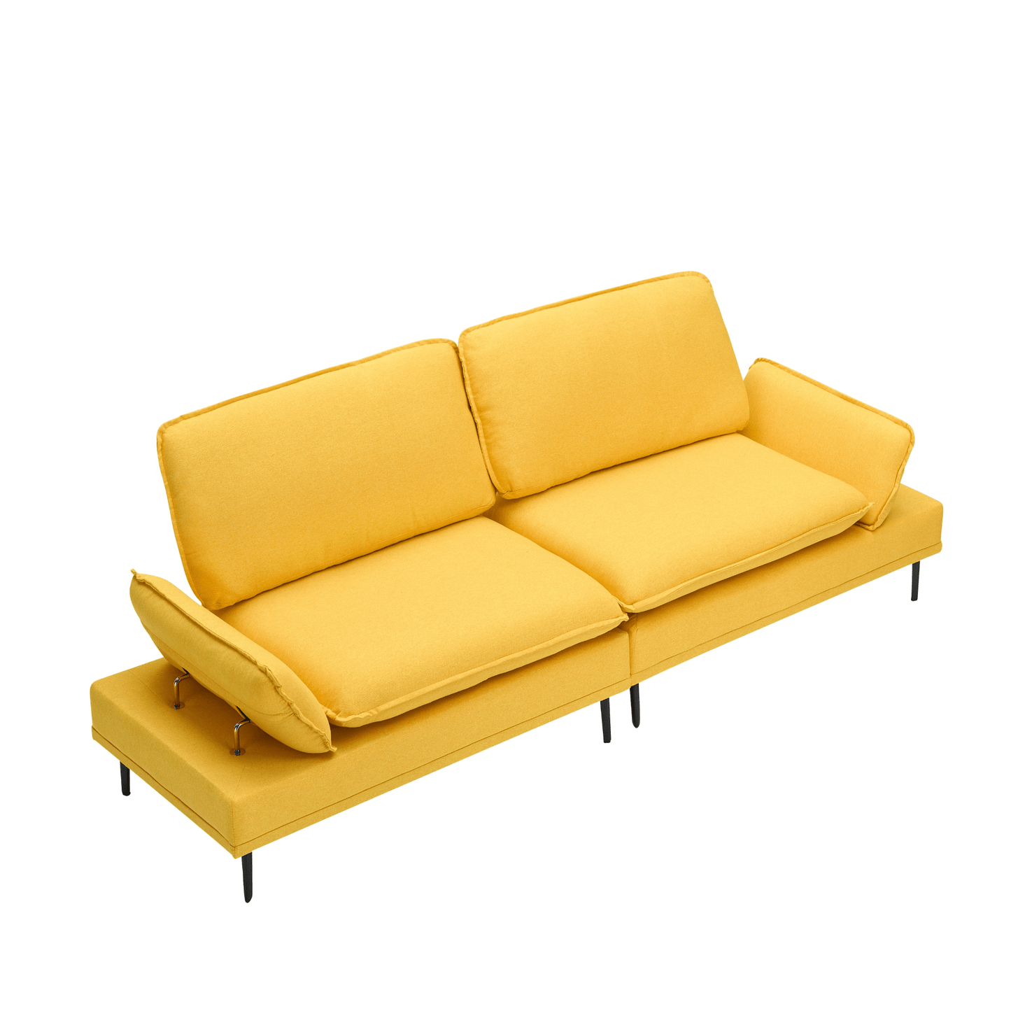 89 Inch Premium Soft Yellow Sofa in Cotton and Linen - Perfect for Apartments and Office Spaces - CurtisJ Designs