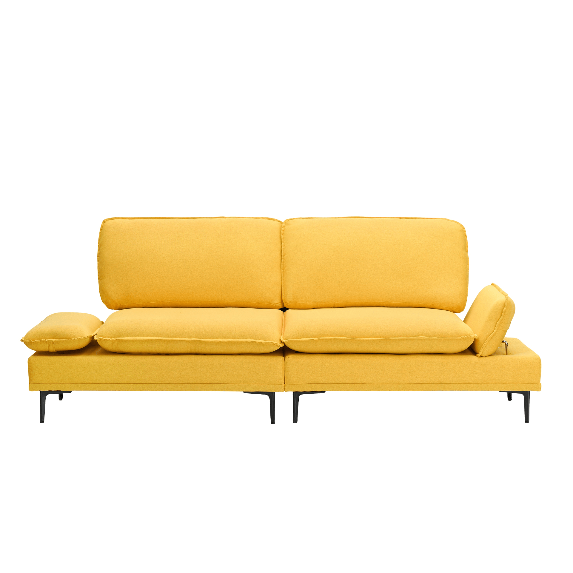 89 Inch Premium Soft Yellow Sofa in Cotton and Linen - Perfect for Apartments and Office Spaces - CurtisJ Designs