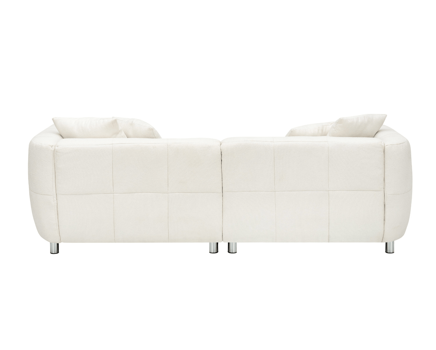 89 Inch White Sofa for Living Room - Fashionable 3 Seater with Metal Legs, Solid Wood Frame, and 4 Pillows - CurtisJ Designs