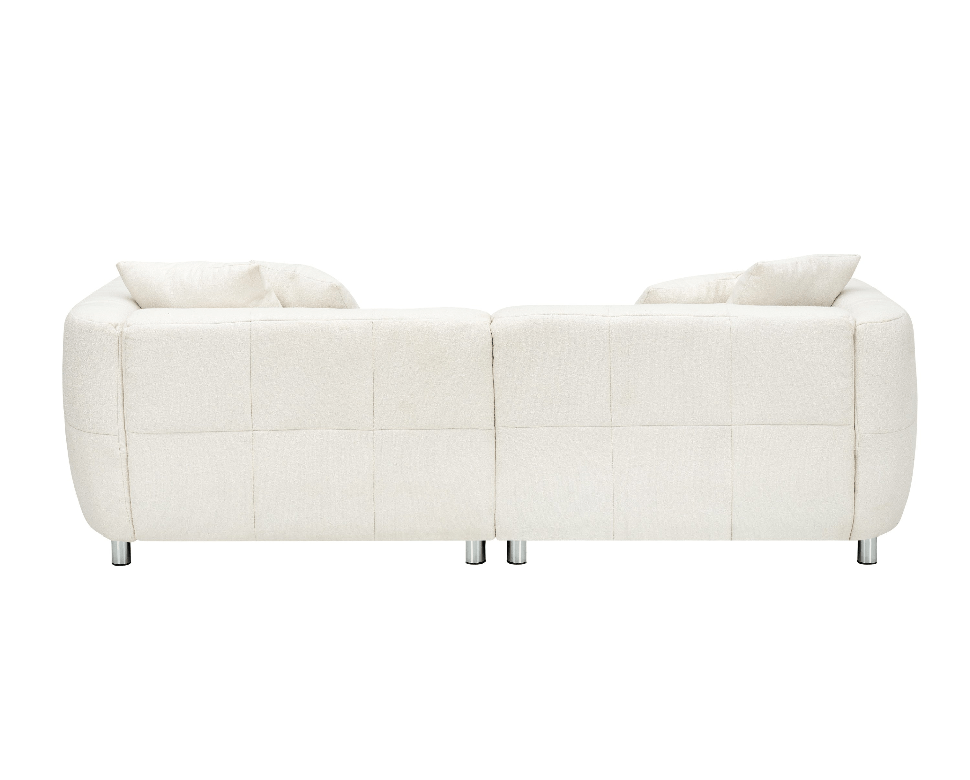 89 Inch White Sofa for Living Room - Fashionable 3 Seater with Metal Legs, Solid Wood Frame, and 4 Pillows - CurtisJ Designs