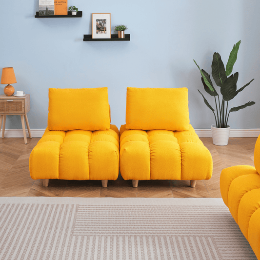 Comfortable 60 - Inch Yellow Teddy Sofa - Perfect for Apartments, Offices, and Living Rooms - CurtisJ Designs