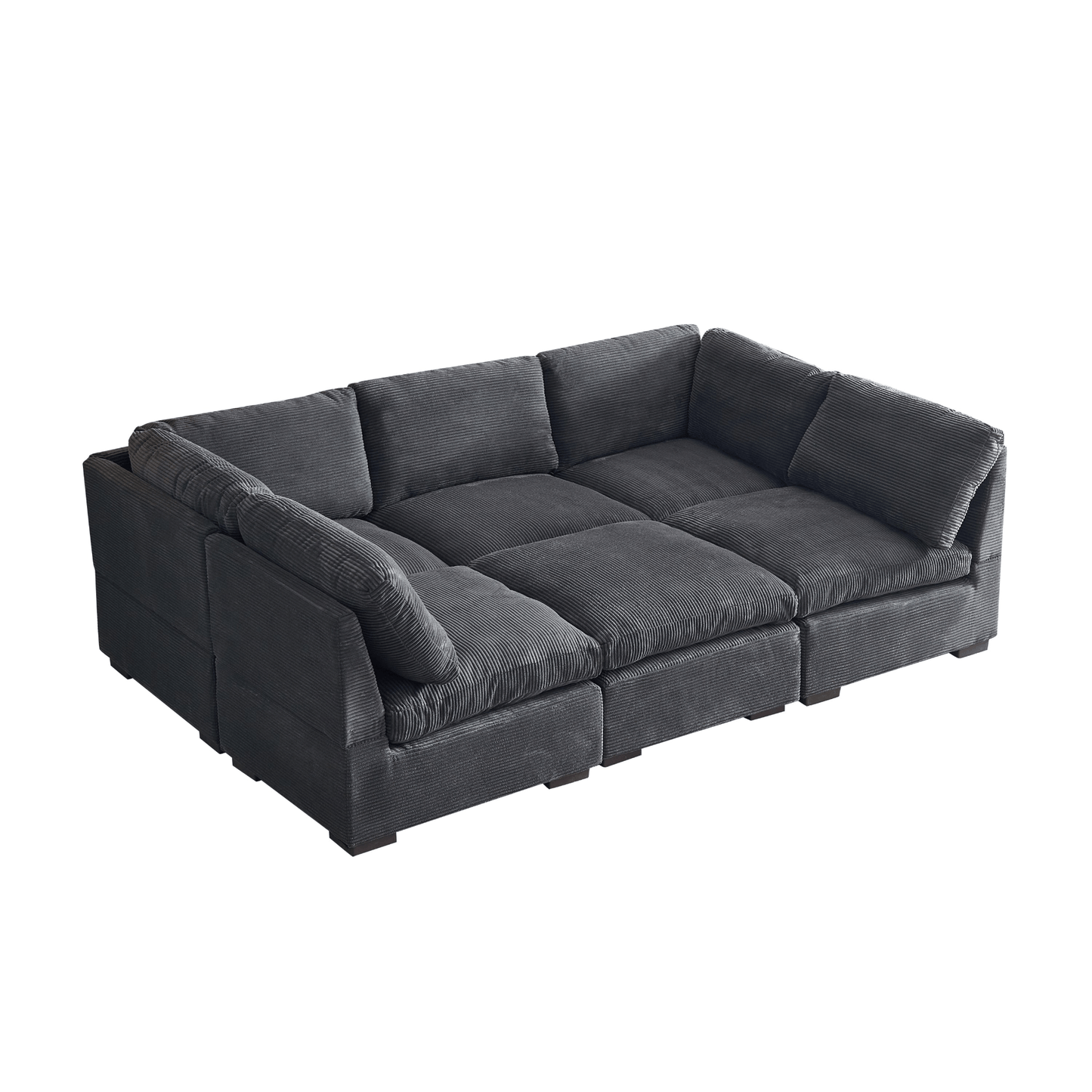 Convertible Modern Luxury Sectional Sofa Couch for Living Room - Dark Grey - CurtisJ Designs