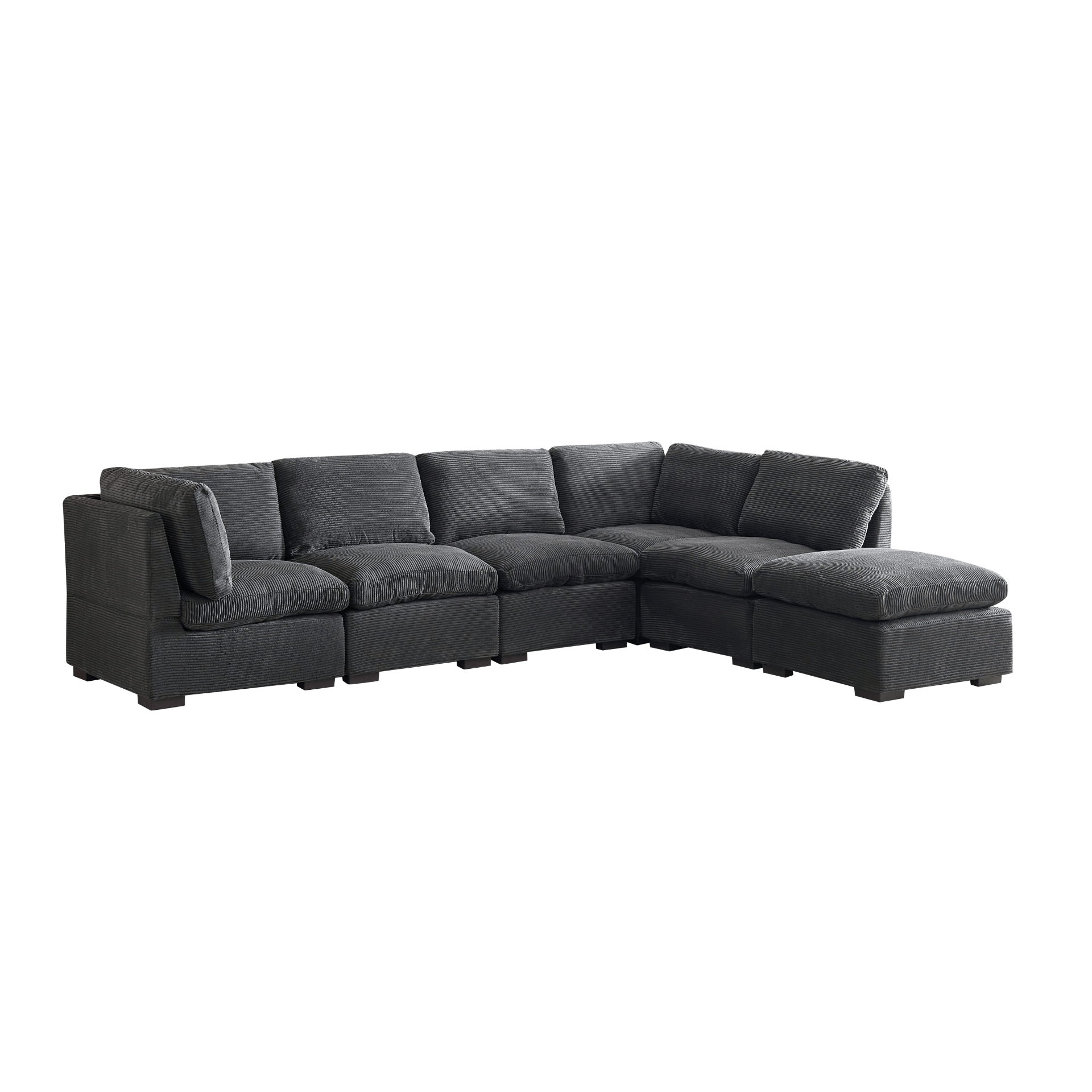 Convertible Modern Luxury Sectional Sofa Couch for Living Room - Dark Grey - CurtisJ Designs