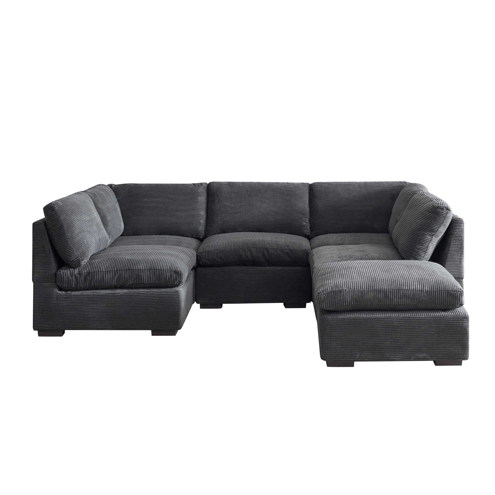 Convertible Modern Luxury Sectional Sofa Couch for Living Room - Dark Grey - CurtisJ Designs