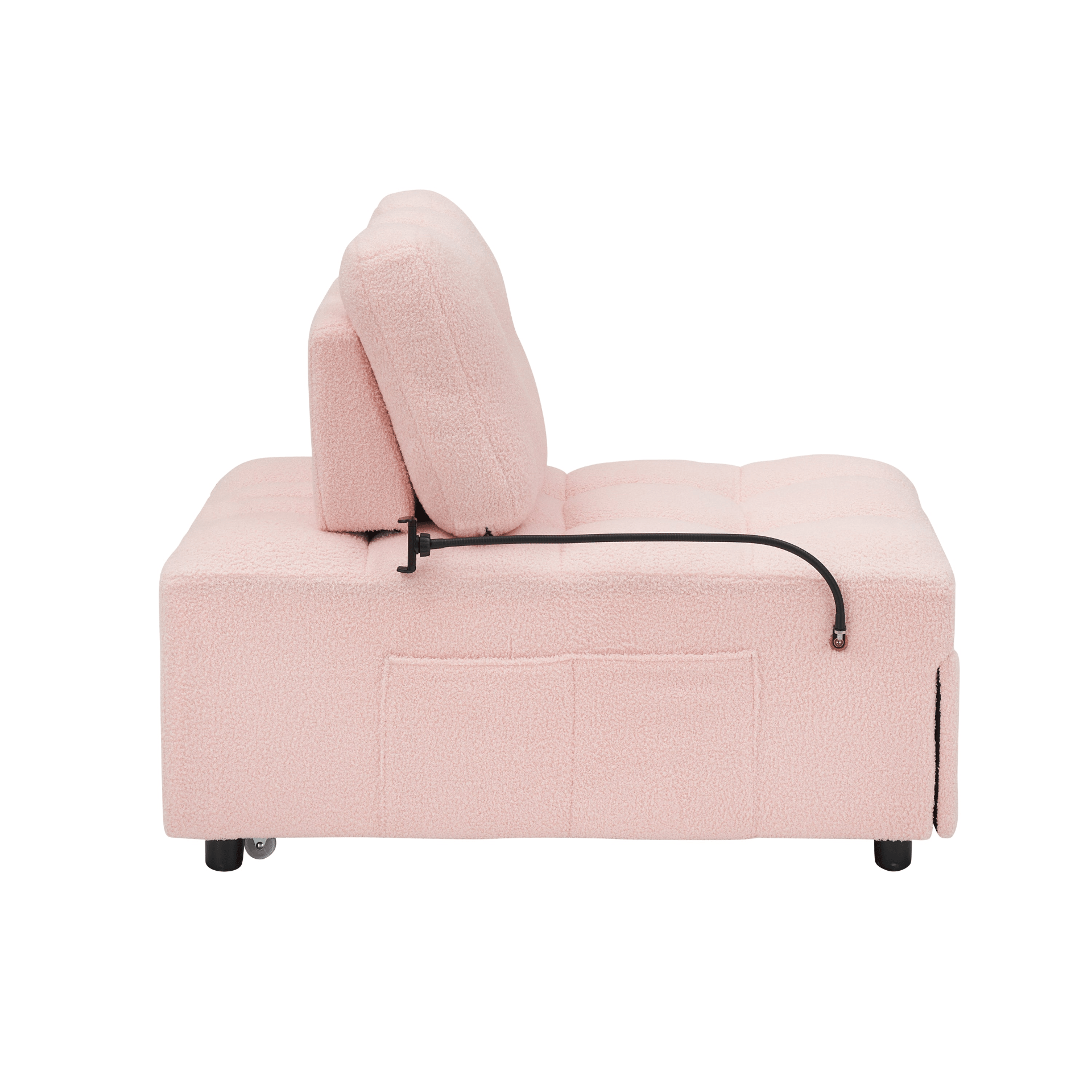 Convertible Teddy Sofa - Cum - Bed, 40.20 Inches Long - Pink | Perfect for Apartment, Office, and Living Room - CurtisJ Designs