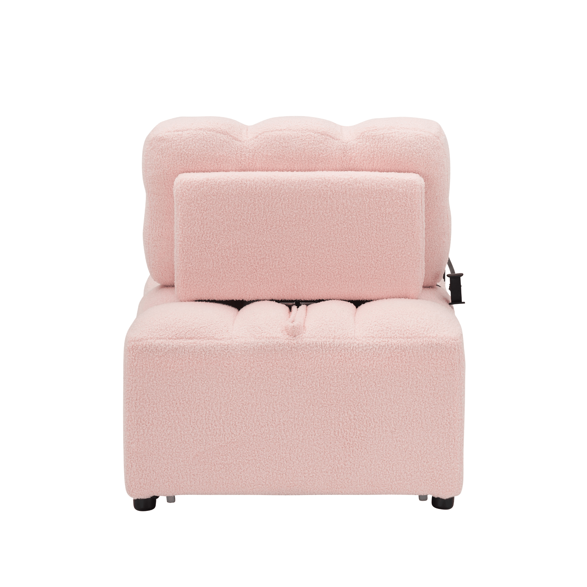 Convertible Teddy Sofa - Cum - Bed, 40.20 Inches Long - Pink | Perfect for Apartment, Office, and Living Room - CurtisJ Designs