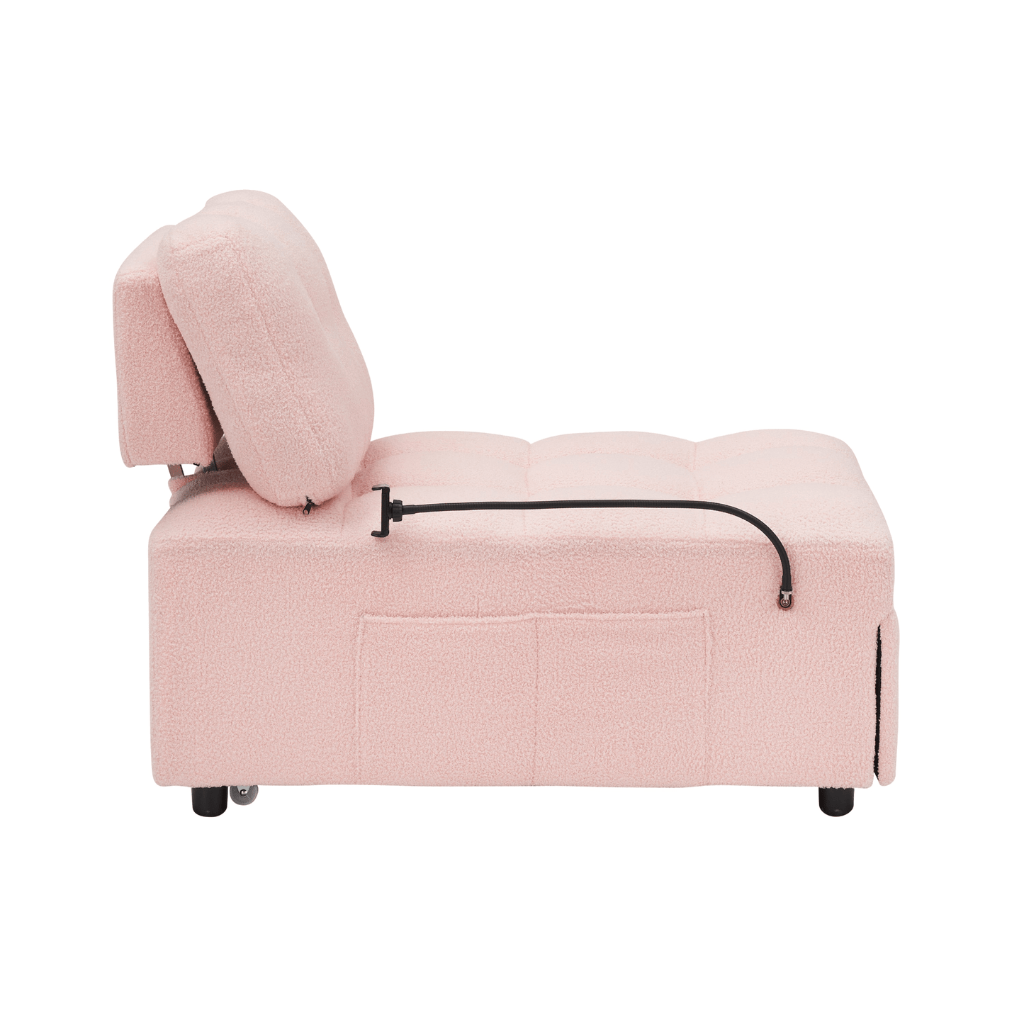 Convertible Teddy Sofa - Cum - Bed, 40.20 Inches Long - Pink | Perfect for Apartment, Office, and Living Room - CurtisJ Designs