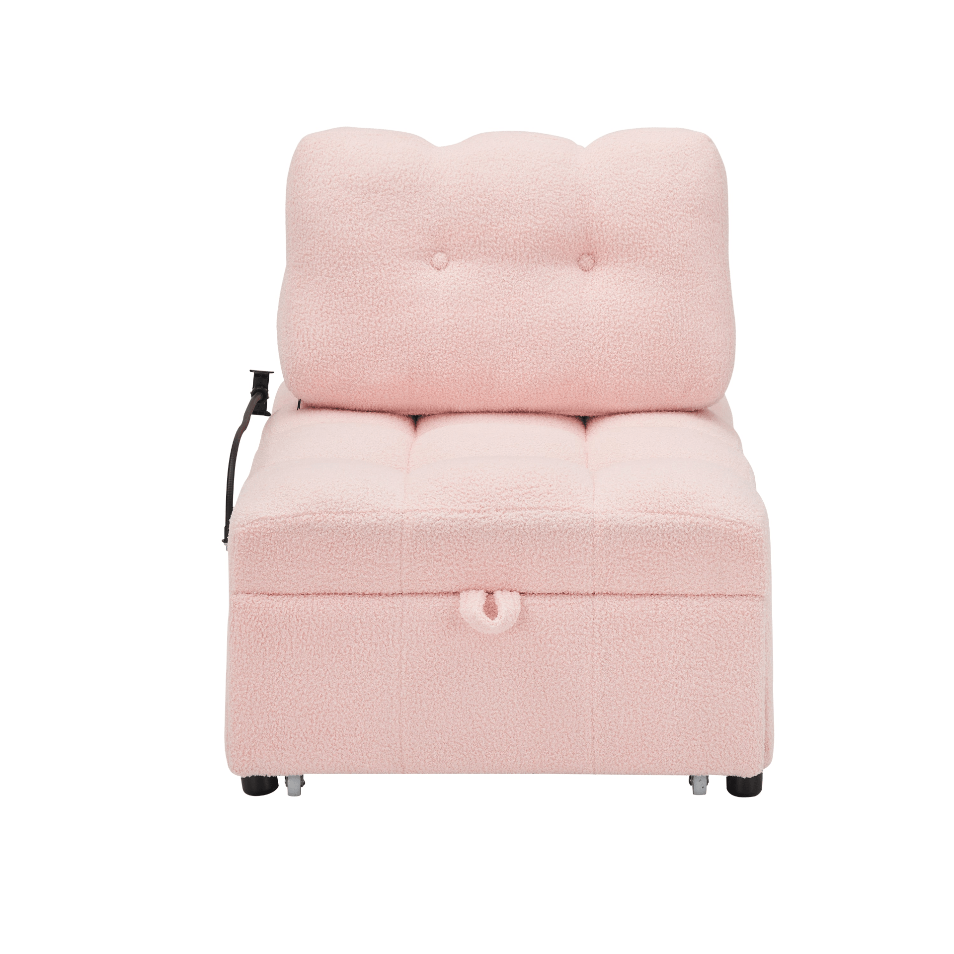 Convertible Teddy Sofa - Cum - Bed, 40.20 Inches Long - Pink | Perfect for Apartment, Office, and Living Room - CurtisJ Designs