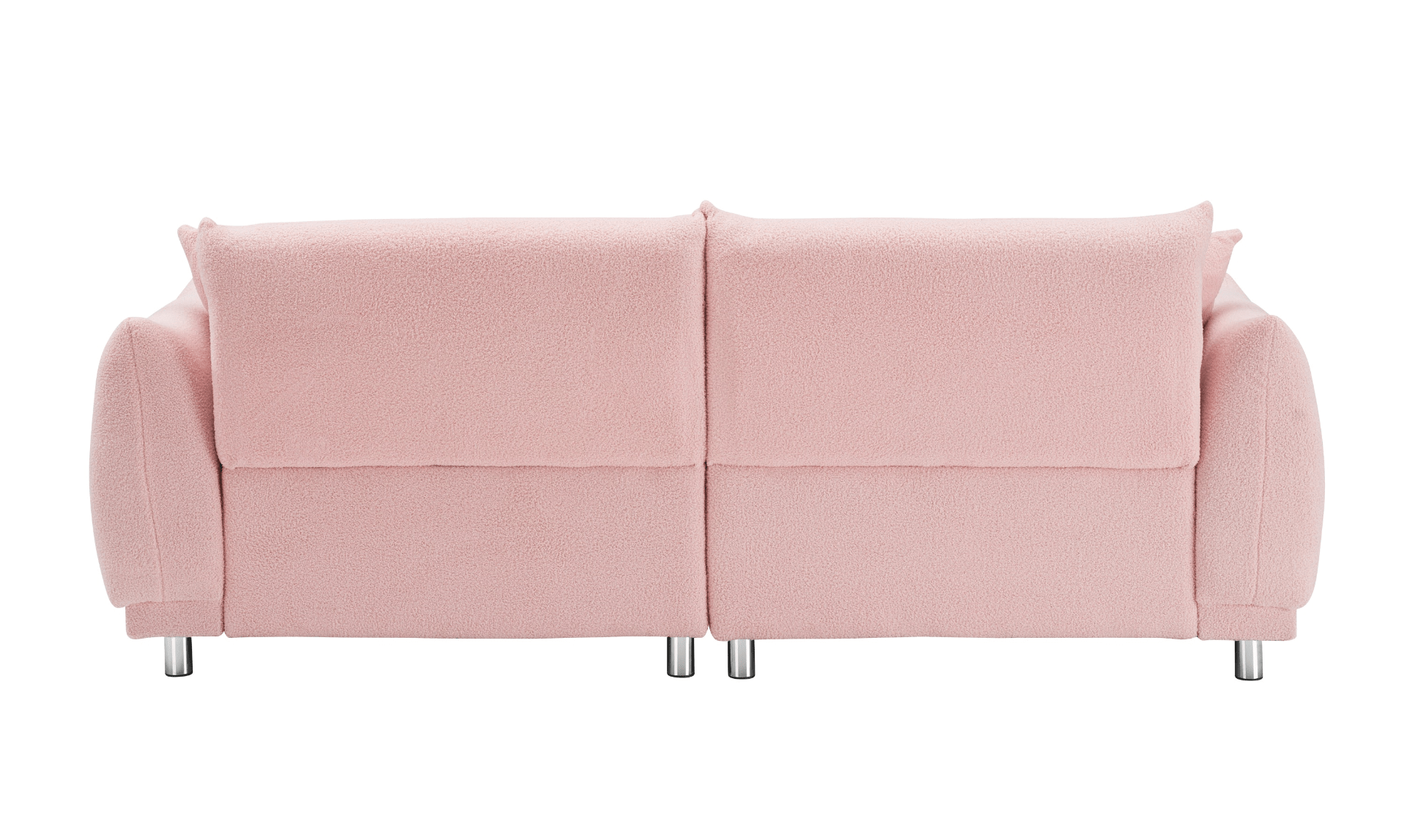 Cozy 86.6 Inch Teddy Fleece Pink Sofa - 4 Throw Pillows, Hardware Feet, Perfect for Compact Spaces - CurtisJ Designs