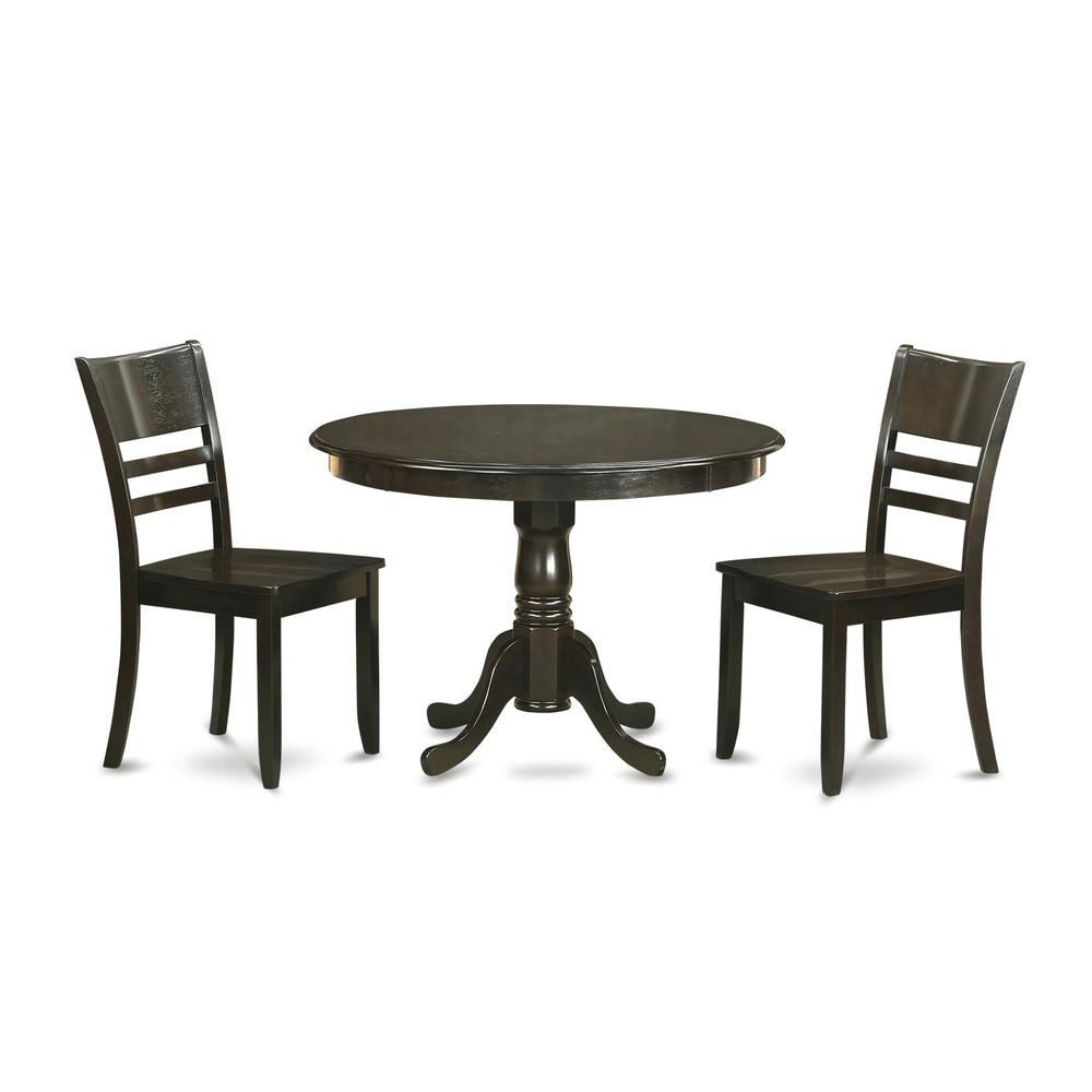 Elegant 3 PC Small Kitchen Table and Chairs Set - Stylish Cappuccino Finish - CurtisJ Designs