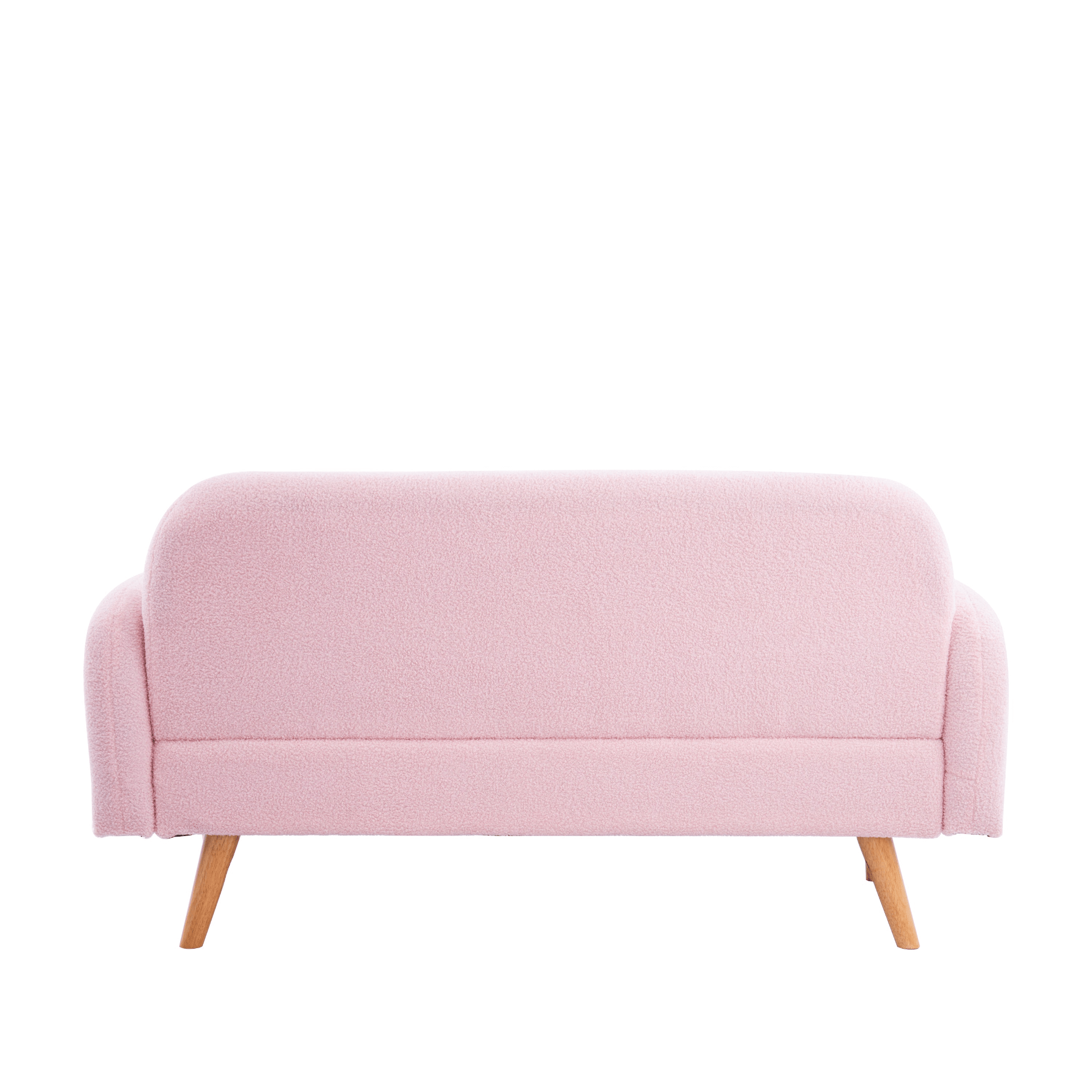 Elegant 59.1" Teddy Velvet Pink Two - Seater Sofa with Three Comfort Lumbar Pillows - Ideal for Modern Living Spaces - CurtisJ Designs