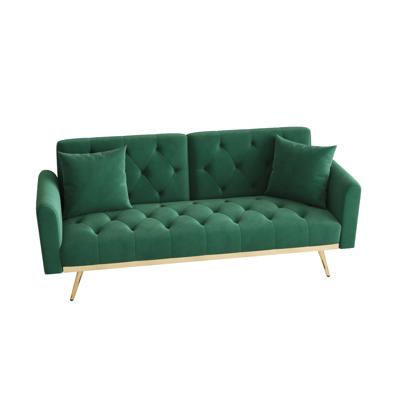 Elegant 68.3'' Green Velvet Sofa Bed - Beautiful, Versatile, and Easy to Assemble - CurtisJ Designs