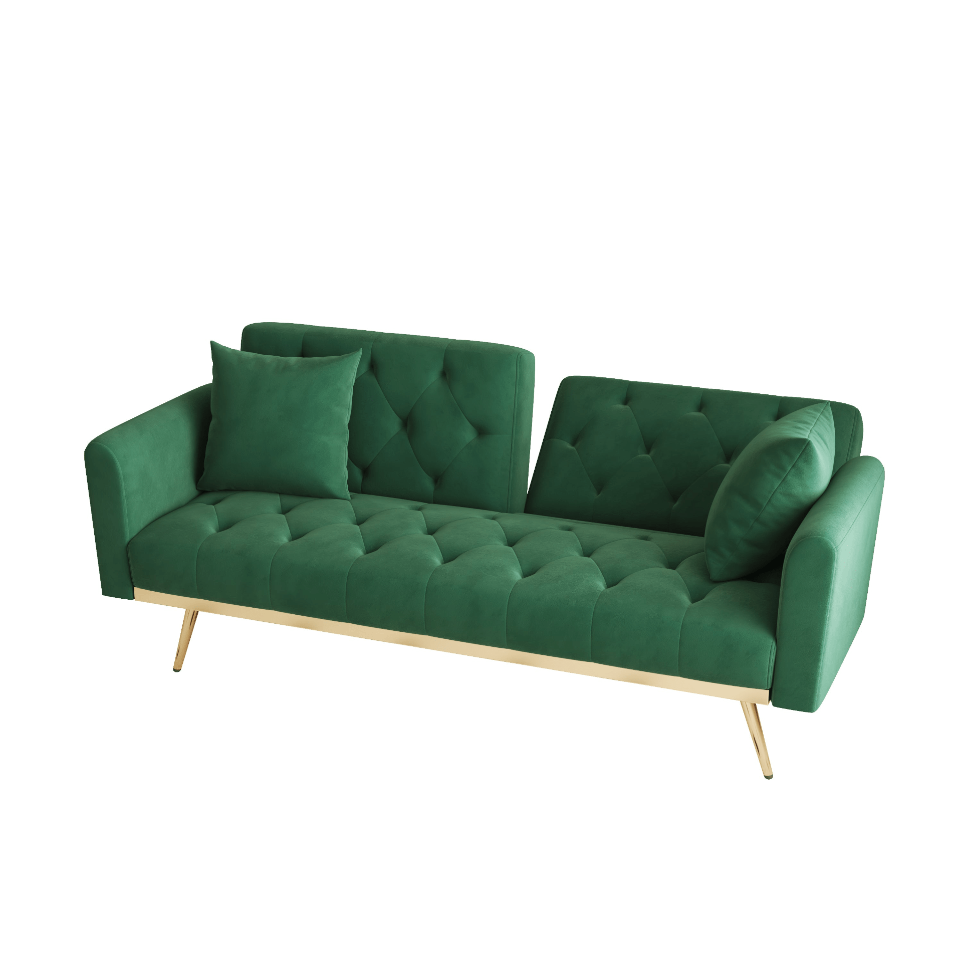 Elegant 68.3'' Green Velvet Sofa Bed - Beautiful, Versatile, and Easy to Assemble - CurtisJ Designs