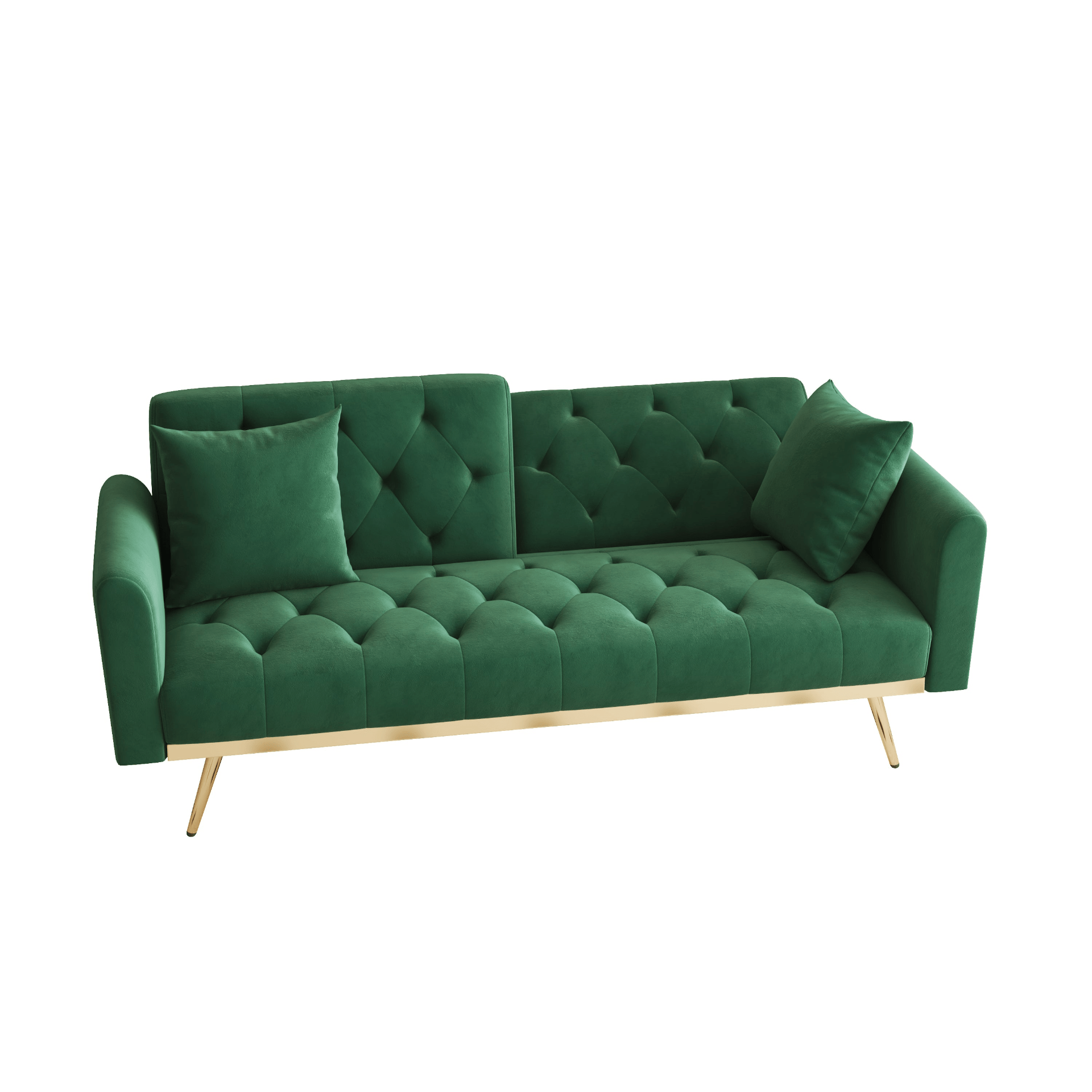 Elegant 68.3'' Green Velvet Sofa Bed - Beautiful, Versatile, and Easy to Assemble - CurtisJ Designs