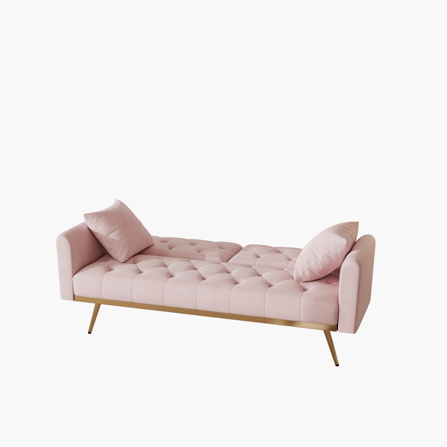 Elegant 68.3" Pink Velvet Sofabed - Easy Assembly, Adjustable for Comfort - CurtisJ Designs