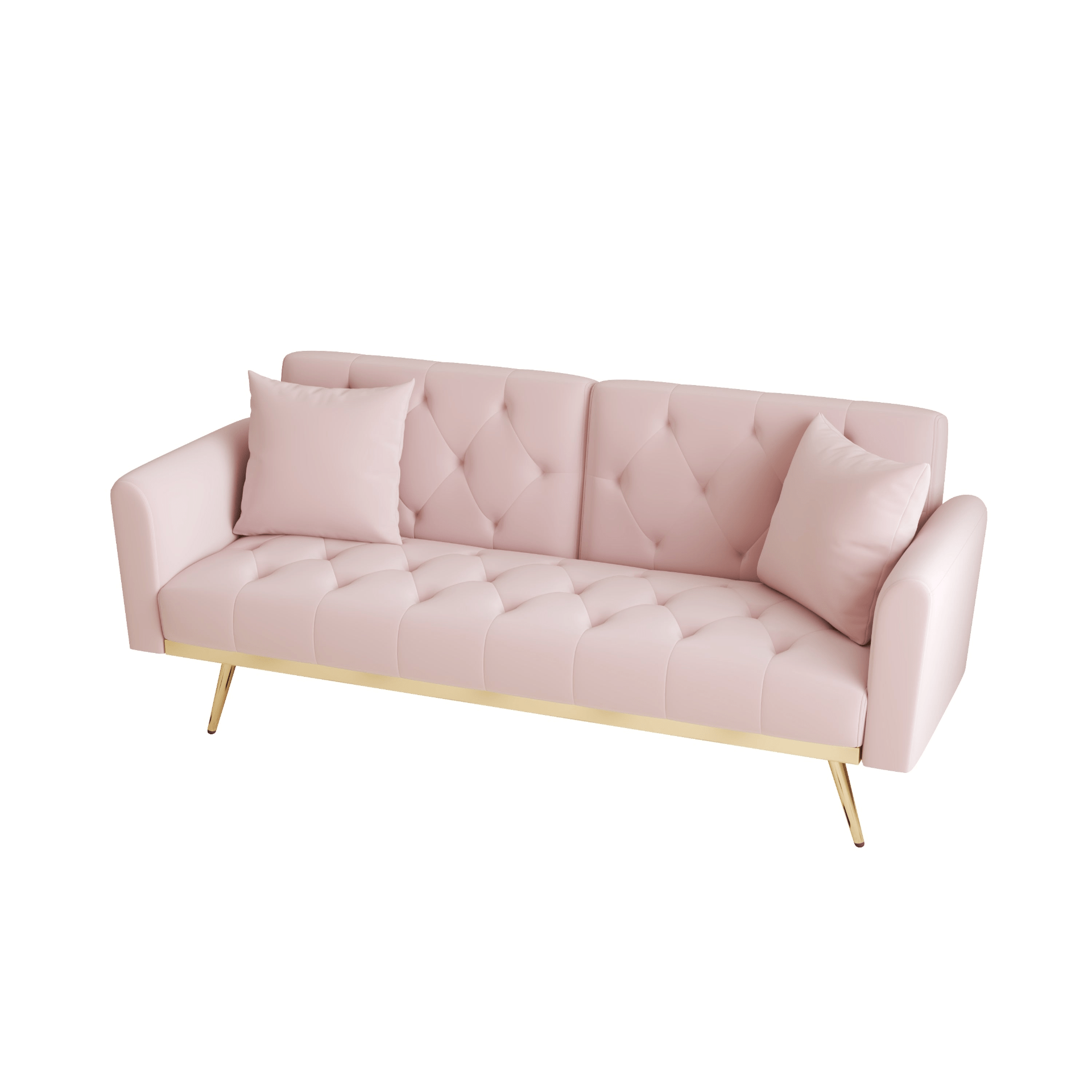 Elegant 68.3" Pink Velvet Sofabed - Easy Assembly, Adjustable for Comfort - CurtisJ Designs