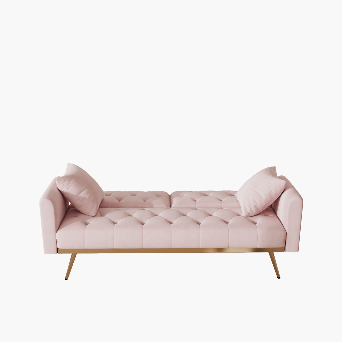 Elegant 68.3" Pink Velvet Sofabed - Easy Assembly, Adjustable for Comfort - CurtisJ Designs