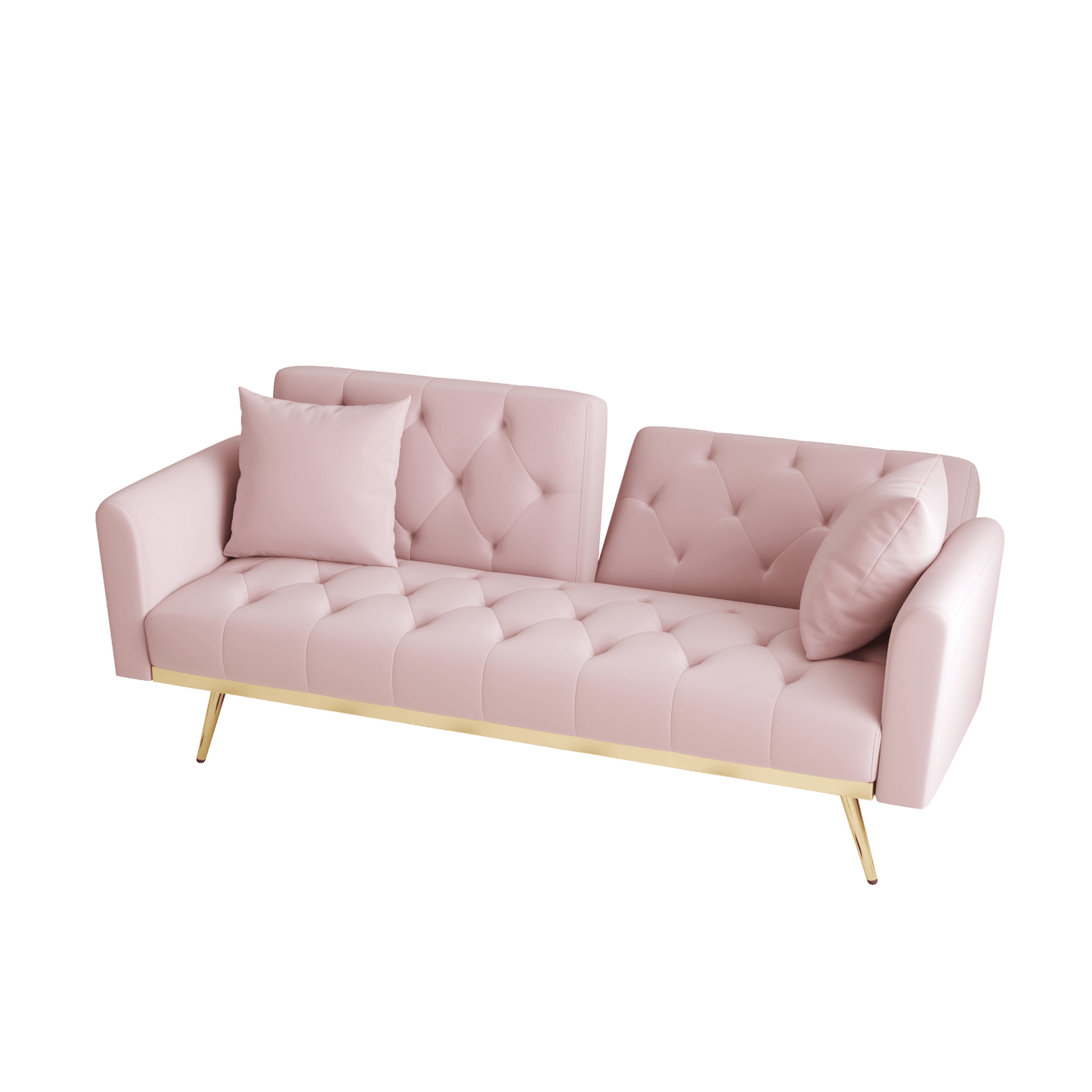 Elegant 68.3" Pink Velvet Sofabed - Easy Assembly, Adjustable for Comfort - CurtisJ Designs