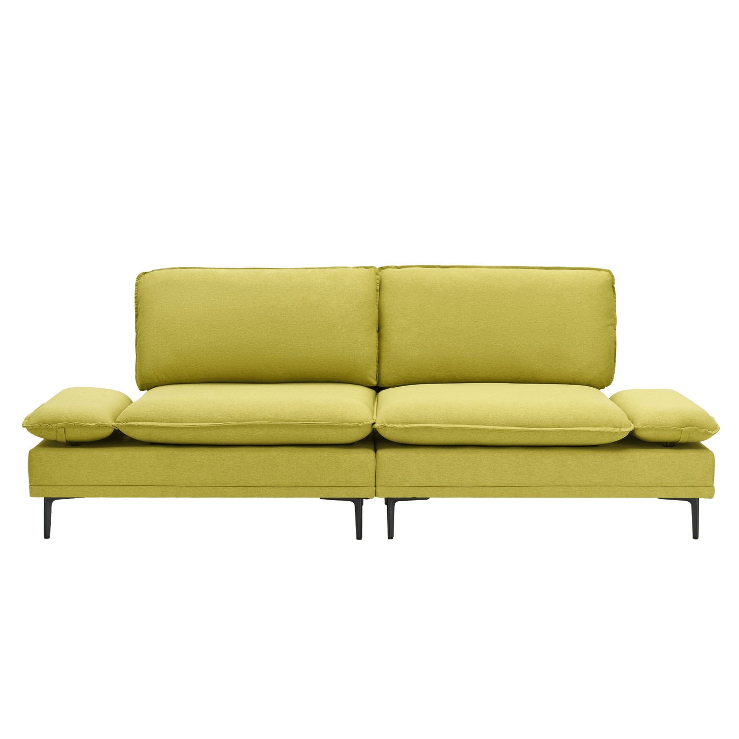 Elegant Rustic Sofa - 89" Cotton & Linen, Custom - Made for Apartments, Living Rooms & Offices - Fresh Green - CurtisJ Designs