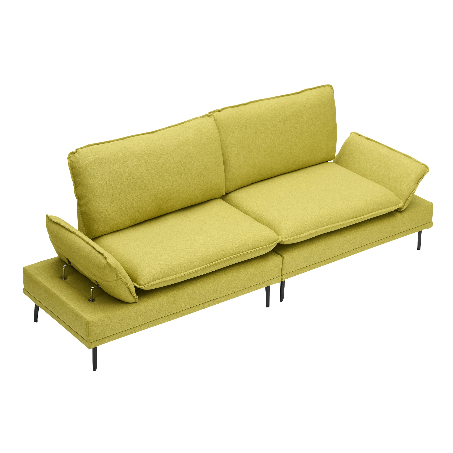 Elegant Rustic Sofa - 89" Cotton & Linen, Custom - Made for Apartments, Living Rooms & Offices - Fresh Green - CurtisJ Designs