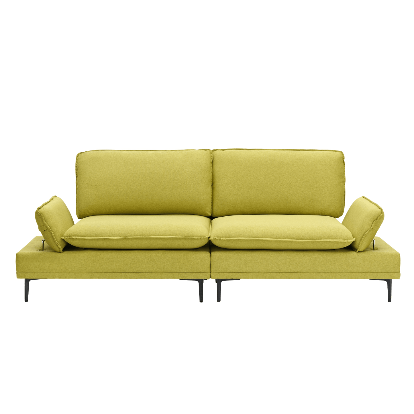 Elegant Rustic Sofa - 89" Cotton & Linen, Custom - Made for Apartments, Living Rooms & Offices - Fresh Green - CurtisJ Designs