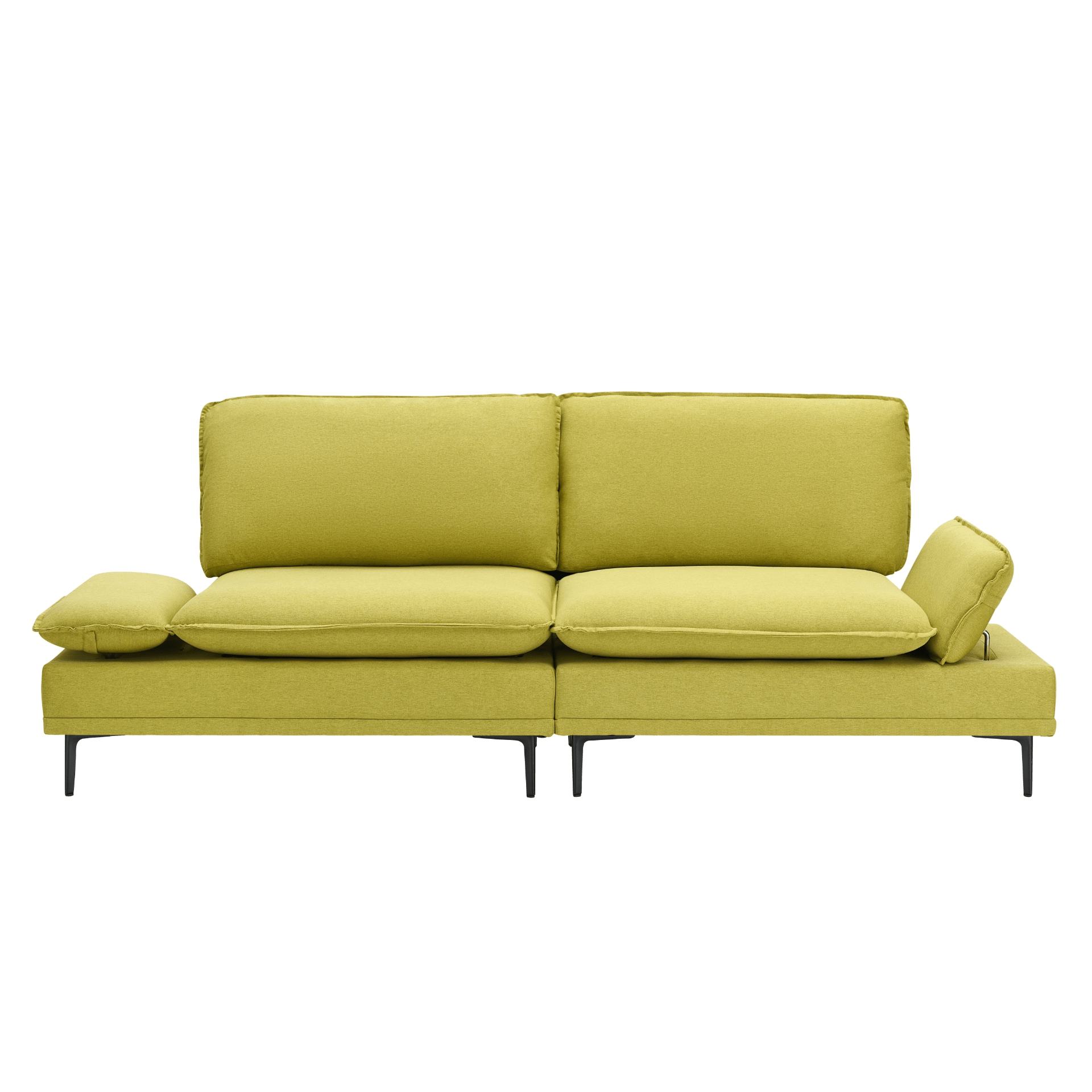 Elegant Rustic Sofa - 89" Cotton & Linen, Custom - Made for Apartments, Living Rooms & Offices - Fresh Green - CurtisJ Designs