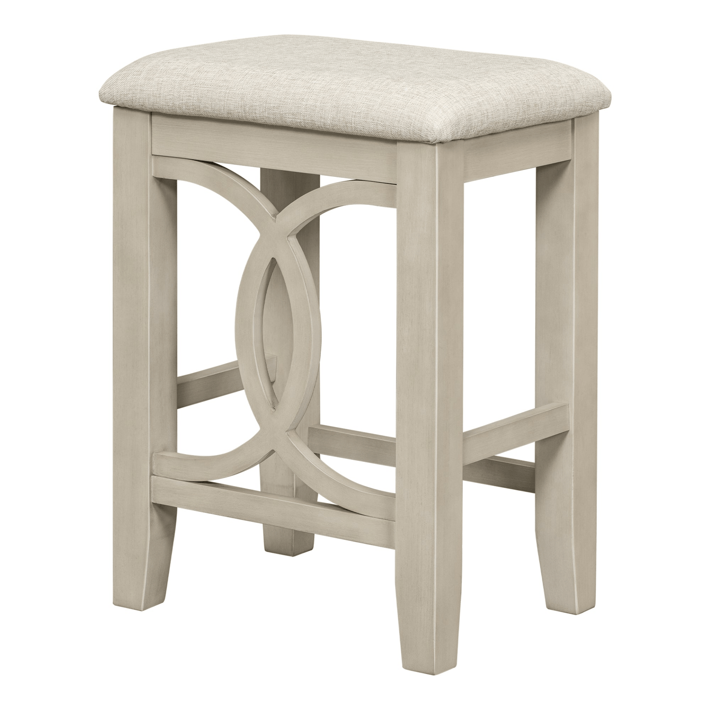 Farmhouse 3 - Piece Counter Height Dining Table Set with USB Port and Upholstered Stools, Cream - CurtisJ Designs