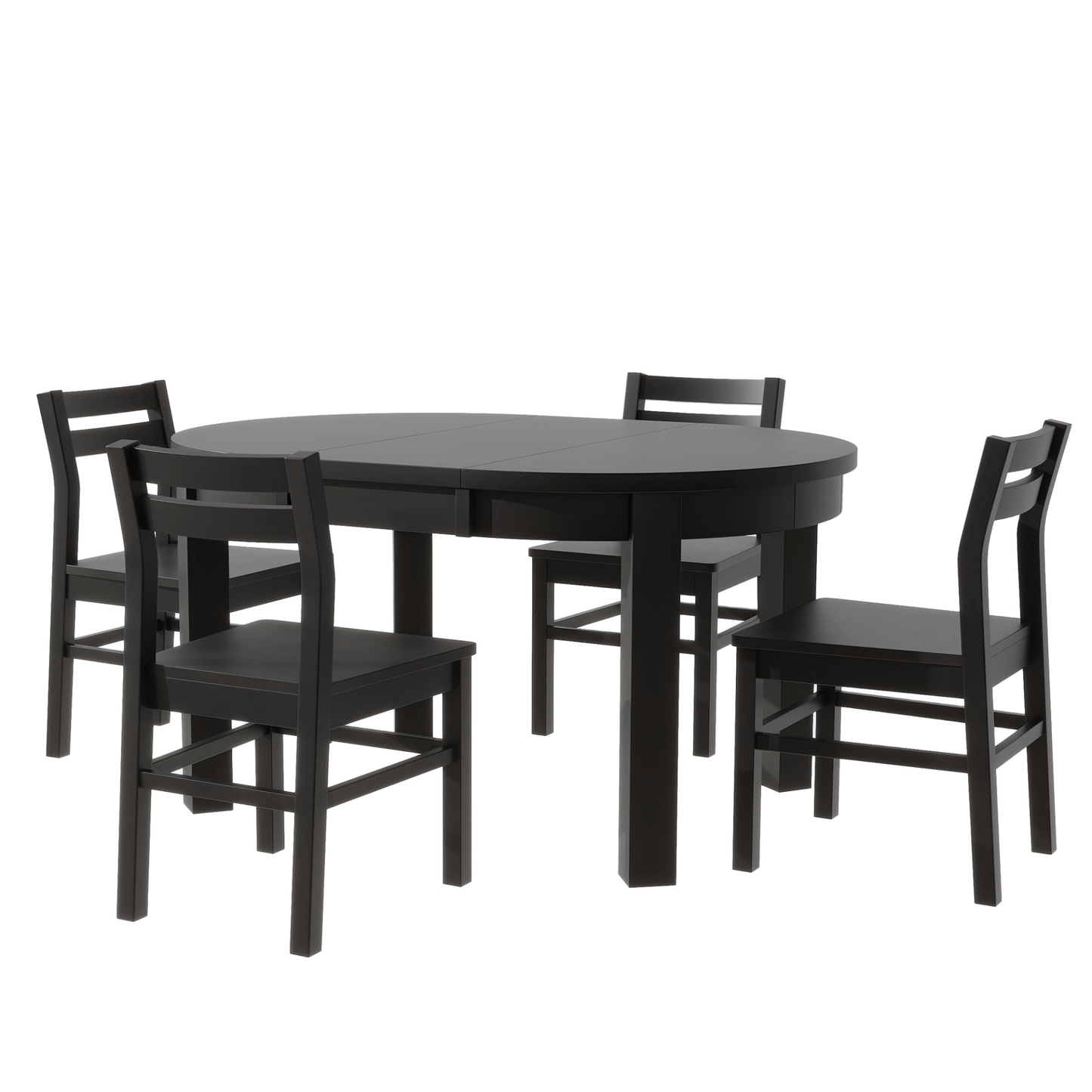 Farmhouse 5 - Piece Extendable Round Dining Table Set with Storage Drawers and 4 Dining Chairs, 16" Removable Leaf, Espresso Finish - CurtisJ Designs