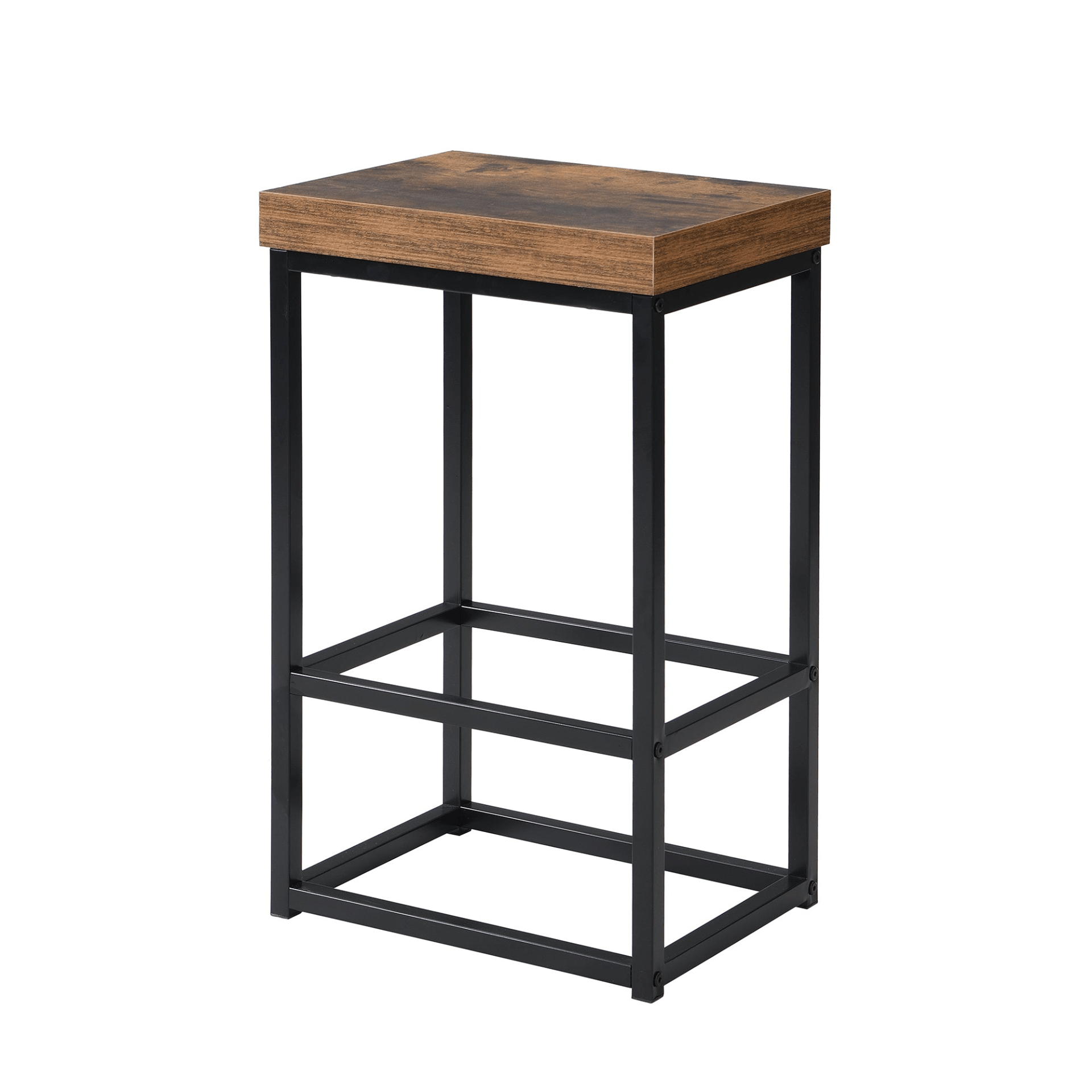 Farmhouse Kitchen Island Set with Drop Leaf and 2 Seatings - Black+Rustic Brown - CurtisJ Designs