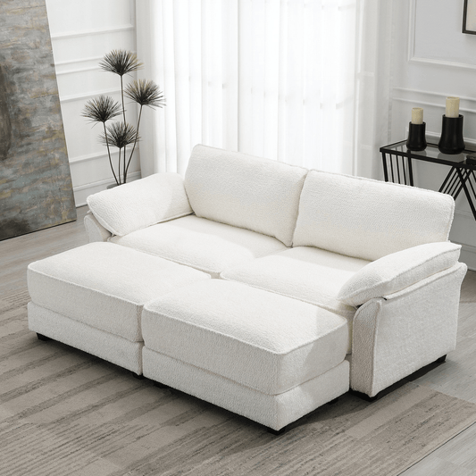 Free Combination Modular Convertible Sectional Sofa Bed Set - 4 Seat Upholstered Sleeper Corner Couch for Living Room, Office, or Apartment - CurtisJ Designs